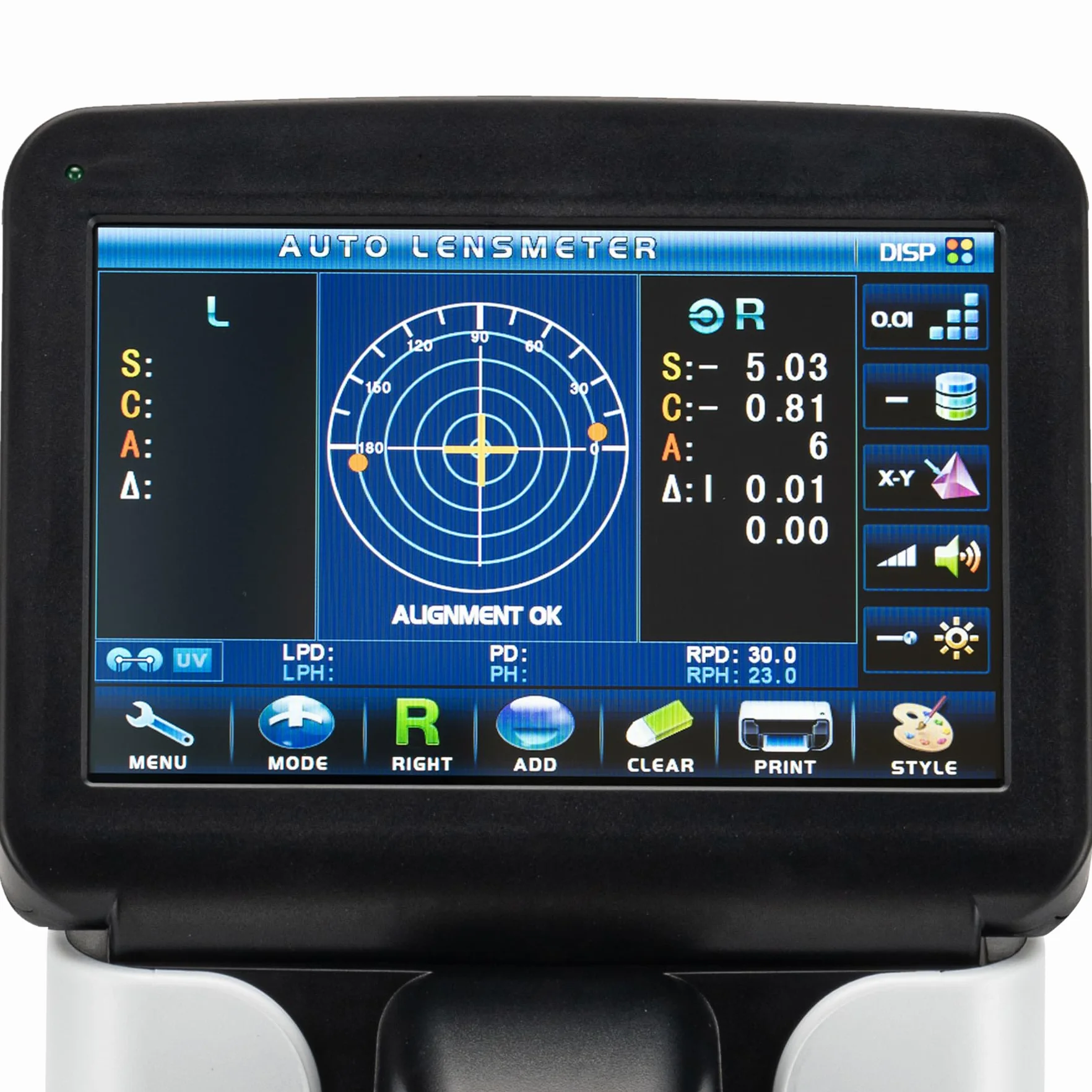 LCD Lensometer Focimeter Lens Meter 7 "Pantalla táctil Focimeter Nueva Digital Auto PD UV Impresora PD Medidor JD-2600A