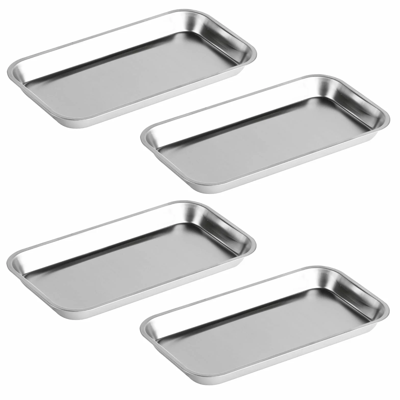 Bandejas rectangulares de acero inoxidable para laboratorio 22,5 cm
