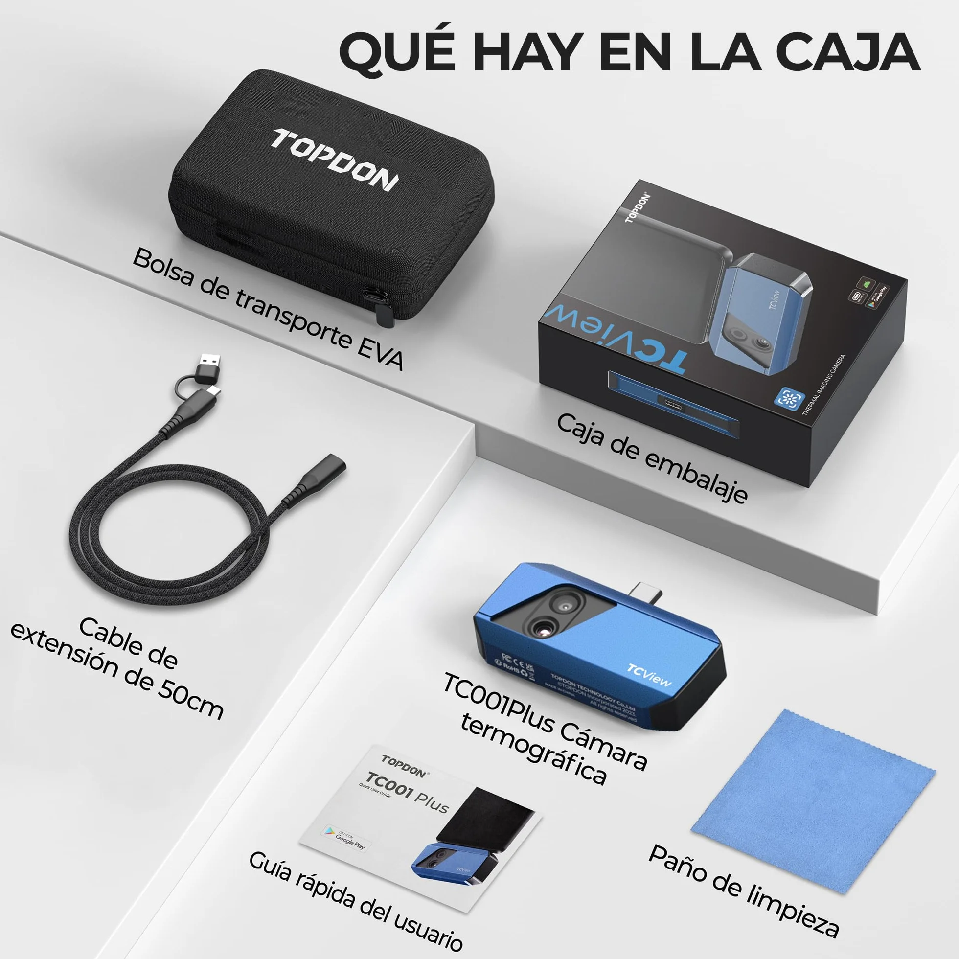 TOPDON TC001 Plus Cámara Térmica para Android, con Cámara Visual, 512x384 Resolución TISR, Rango de Temperatura -20℃ a 550℃, 25Hz Frecuencia de Actualización, Cámara Termográfica Infrarroja USB-C