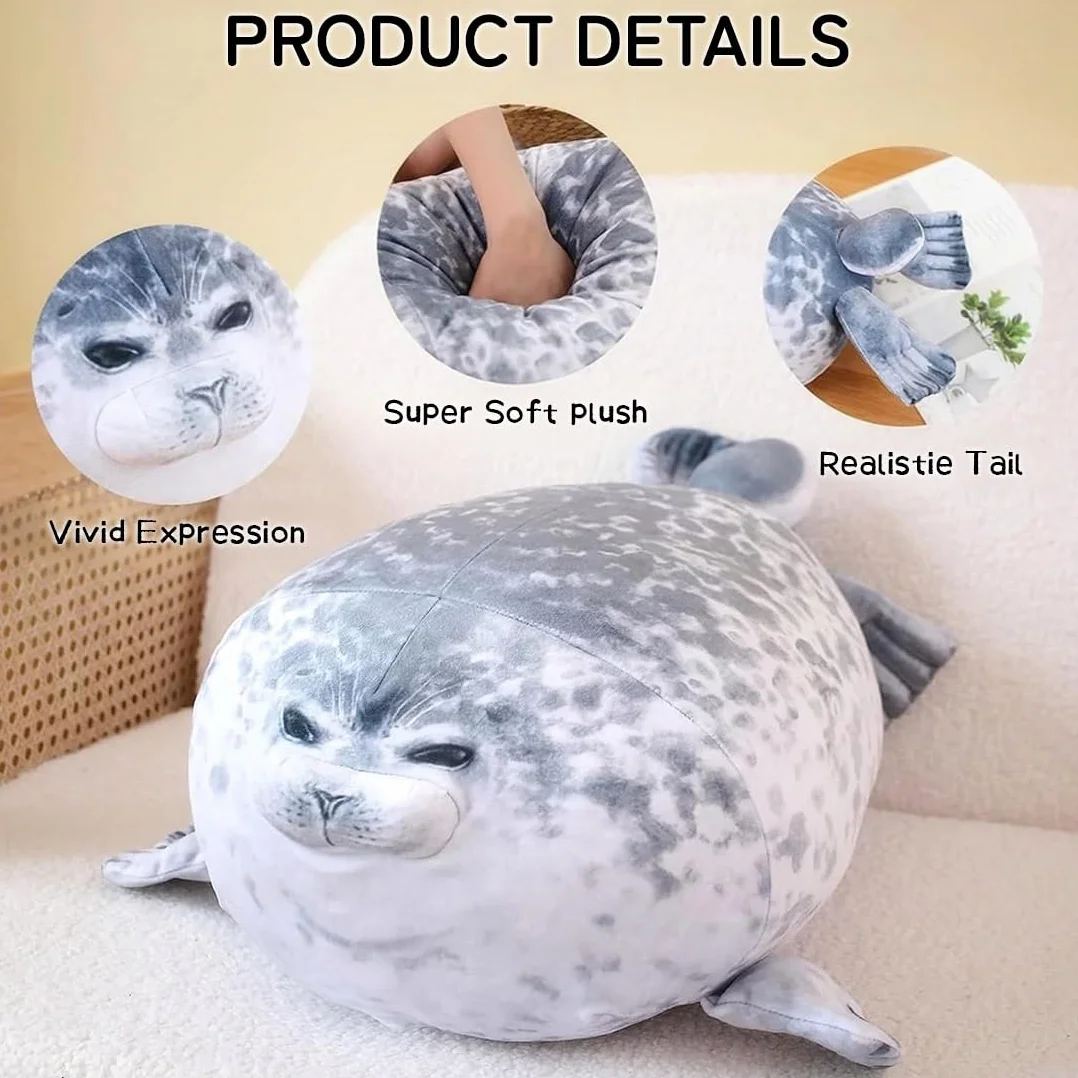 Peluche Foca Almohada para Abrazar 30cm Regordeta Regalo Niños