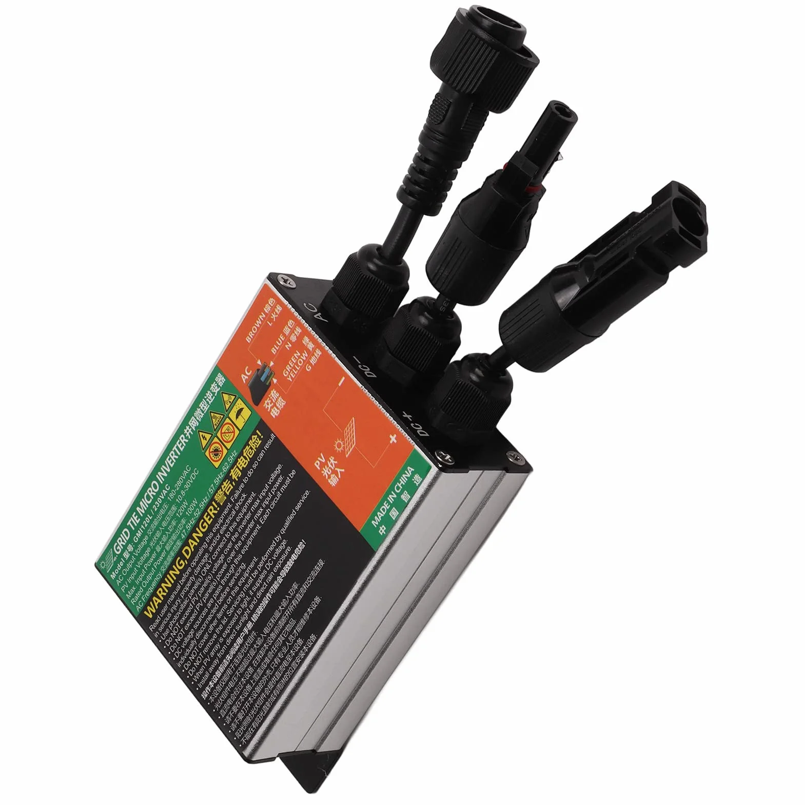 VOBOR 120W MPPT Micro inversor de conexión a Red,12V a 25V MPPT inversor de conexión a Red Micro inversor de Onda sinusoidal para Sistemas solares pequeños, Resistente al Agua