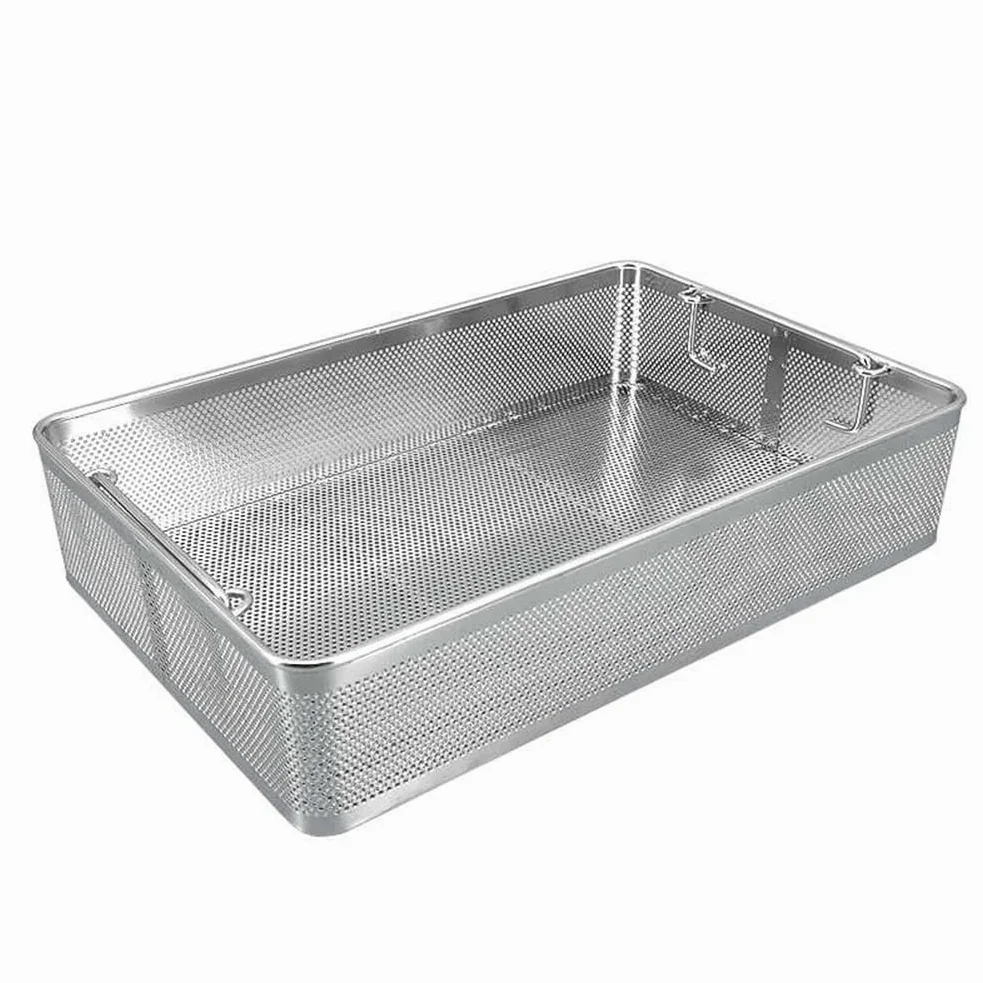 Cesta de esterilización para instrumentos quirúrgicos, acero inoxidable 304, cesta de red de desinfección para hospitales