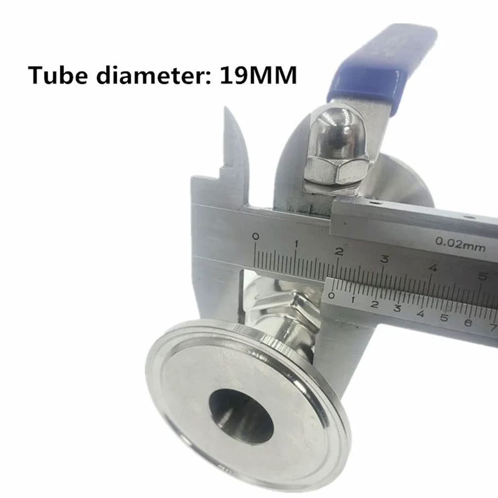 conexión rápida de la válvula de Bola, 3/4" 19mm 304 Stainless Steel Sanitary Ball Valve Tri Clamp Ferrule Type, For Homebrew Diary Product