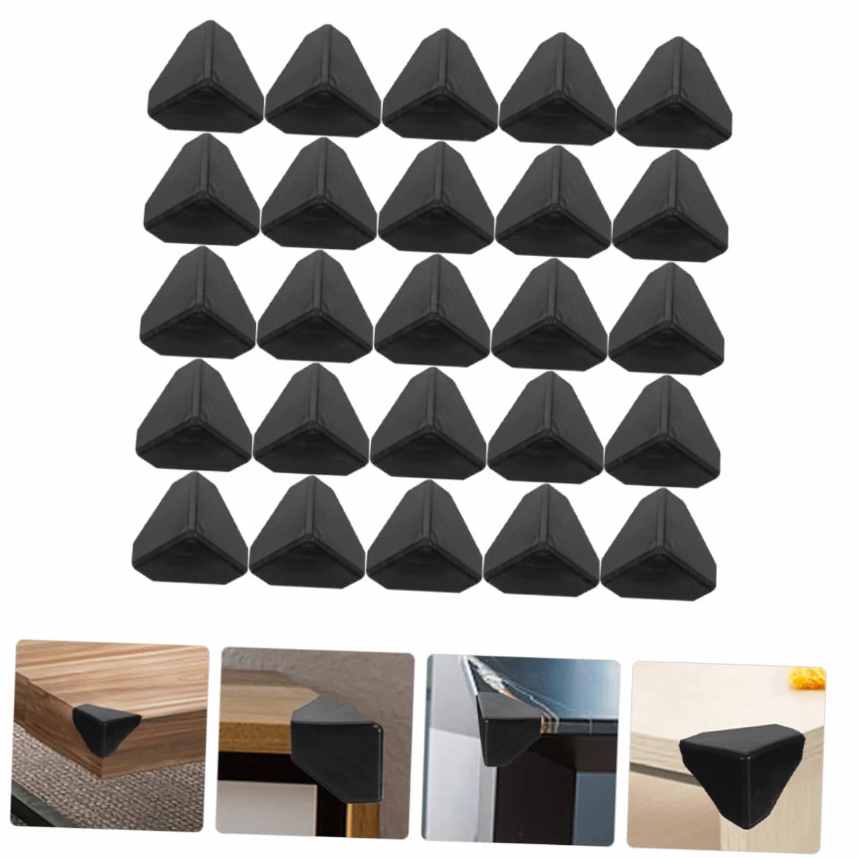 PRETYZOOM Protectores de Esquinas de Plástico Negro 100 Piezas para Cajas y Muebles