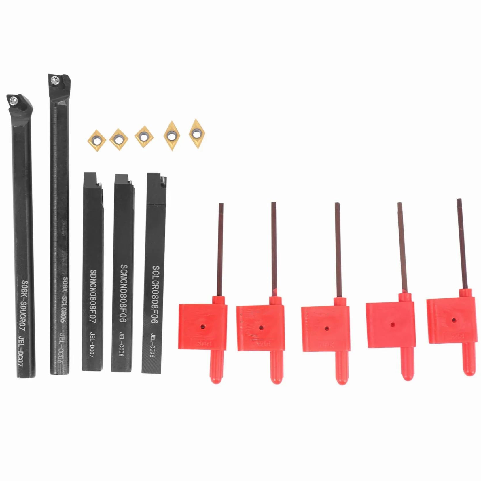 Soporte de herramientas de torneado de torno indexable de vástago de 8 mm con insertos de carburo CCMT060204 DCMT070204 para máquina CNC