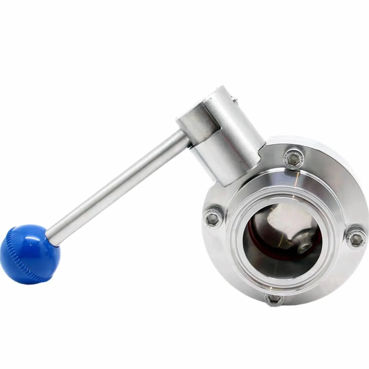 Válvula de bola sanitaria de alta presión de acero inoxidable 304, válvula manual con varilla de tracción de tres abrazaderas(2.5In)