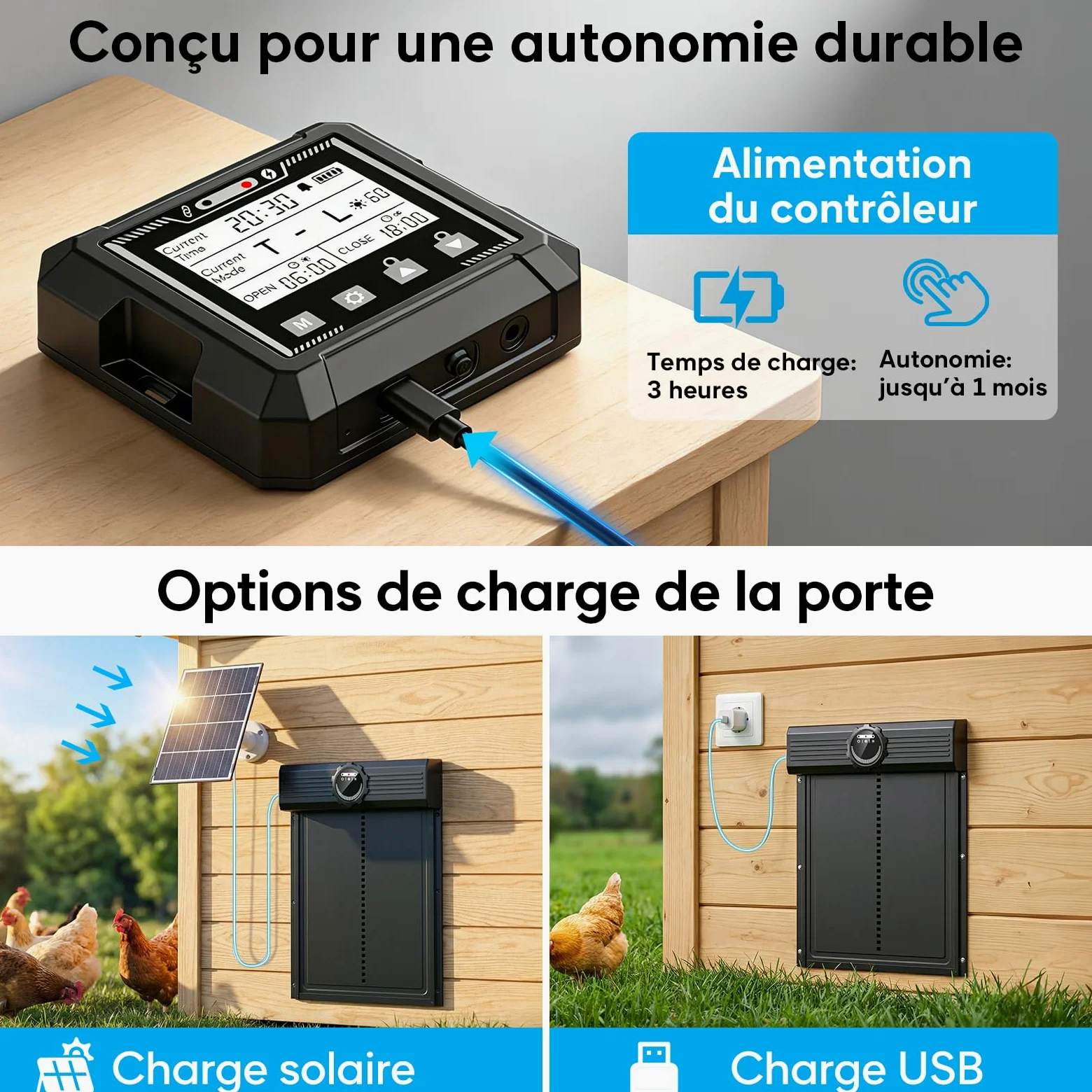 Puerta Gallinero Automático Solar