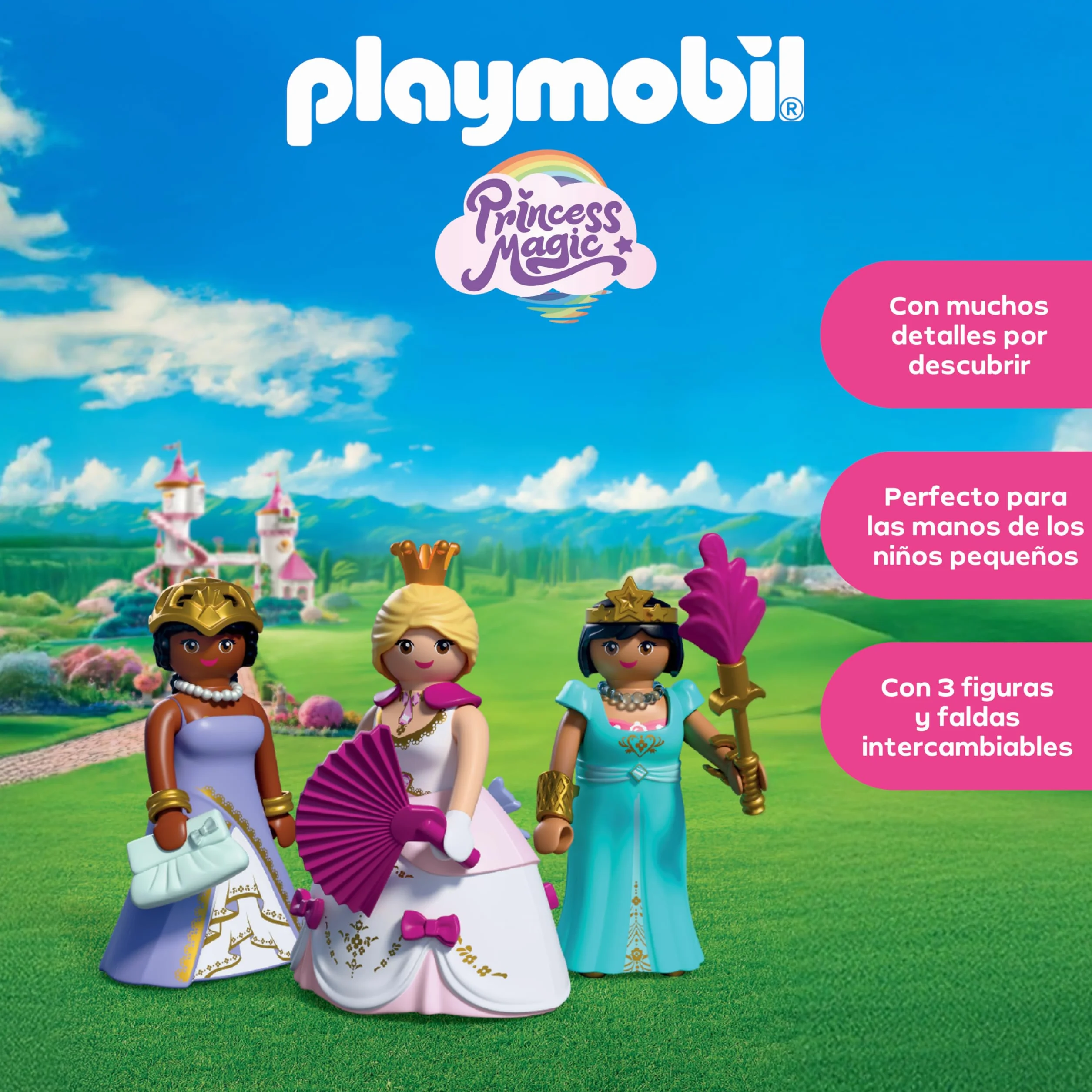 PLAYMOBIL Princess Tres Princesas 3 Figuras con Ropa y Accesorios Juguete 72055