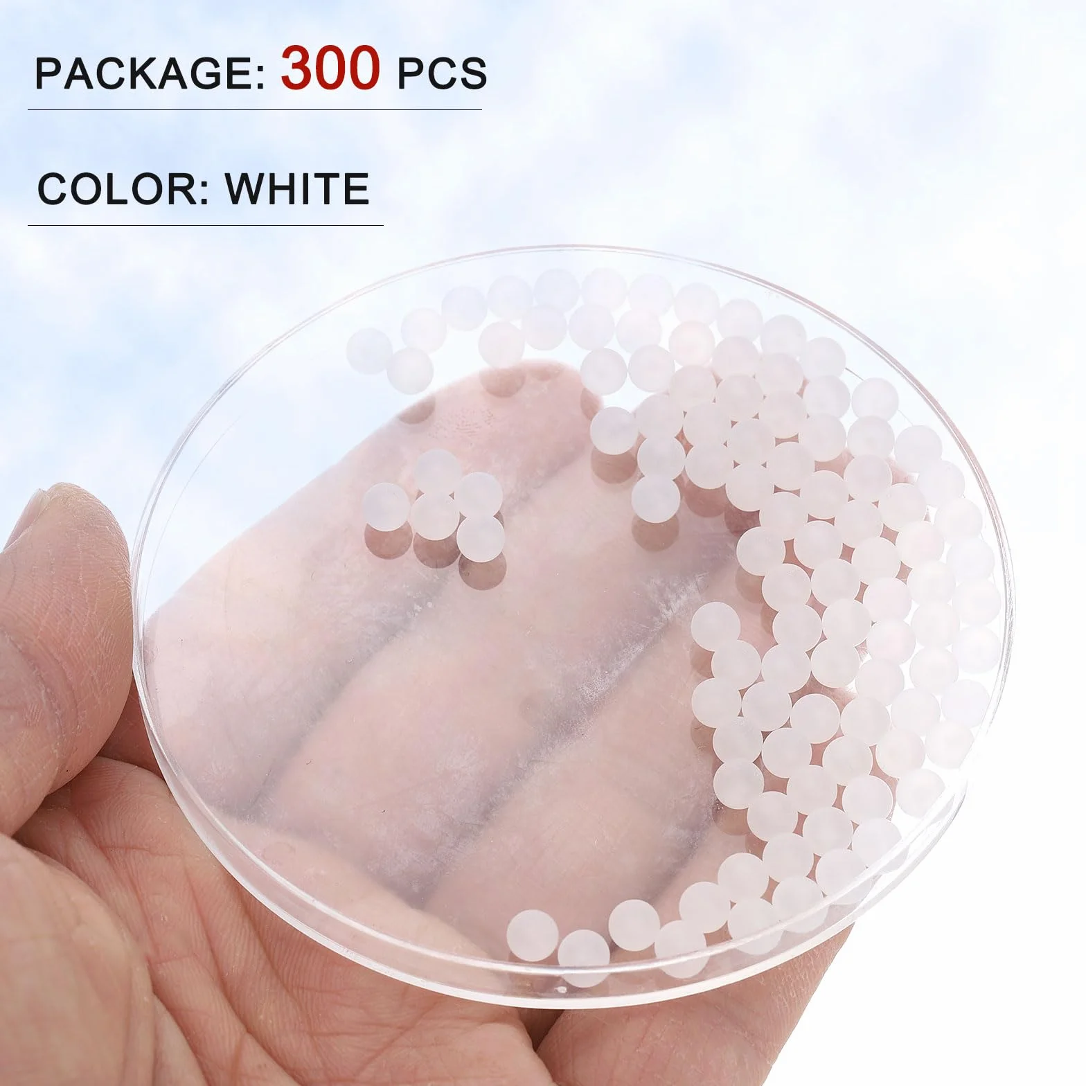 QUARKZMAN 300pcs Bolas de Rodamiento de Plástico PP 4.5mm, Bolas Sólidas de Precisión, Blanco