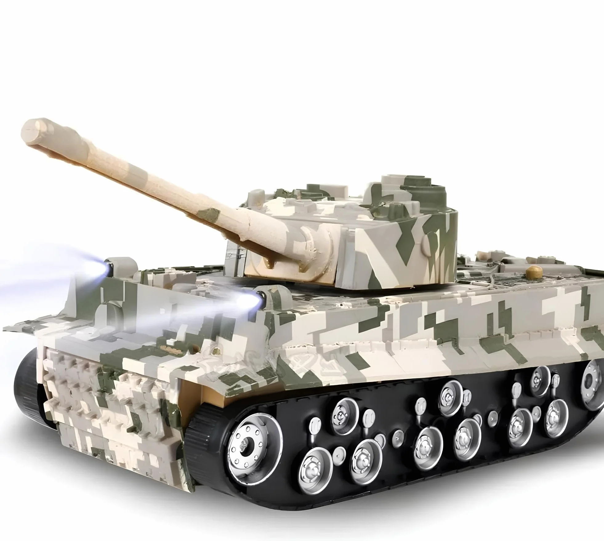 Tanque Teledirigido Militar Grande 28 cm con Luces y Efectos Sonoros, Torre Giratoria 360° Battle Tank RC