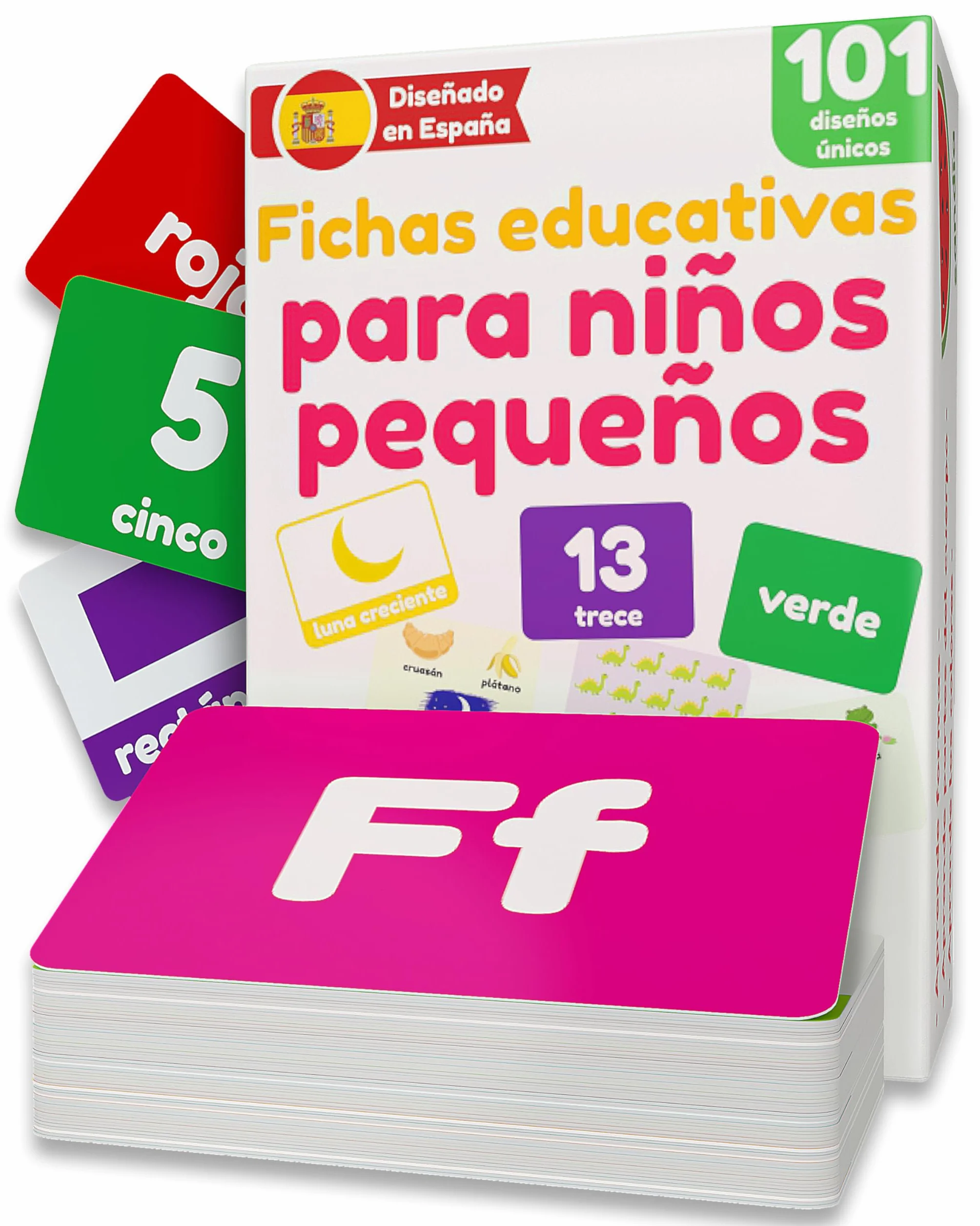 Fichas Educativas para Niños Pequeños 1-3 Años | Flashcards Alfabeto Infantil ABC Números Colores Formas Animales | 101 Tarjetas Aprendizaje Desarrollo Lenguaje