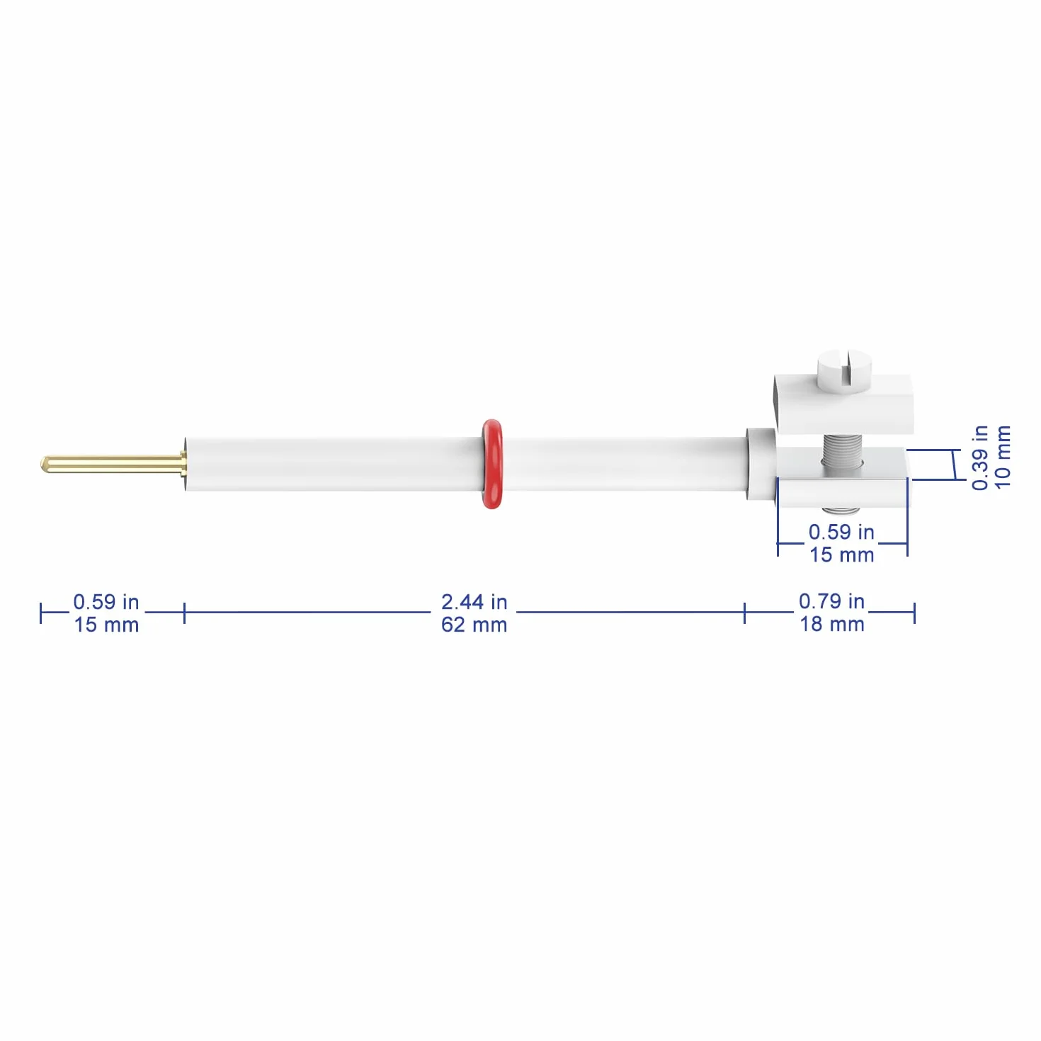 Labasics PTFE Platino Electrodos Titular, Electrolisis Celda Electrodos Pinzas Sólido Muestra Conductividad Titular Clip de 10 x 15 mm Alta Pureza Platino Tabla y PTFE Cuerpo