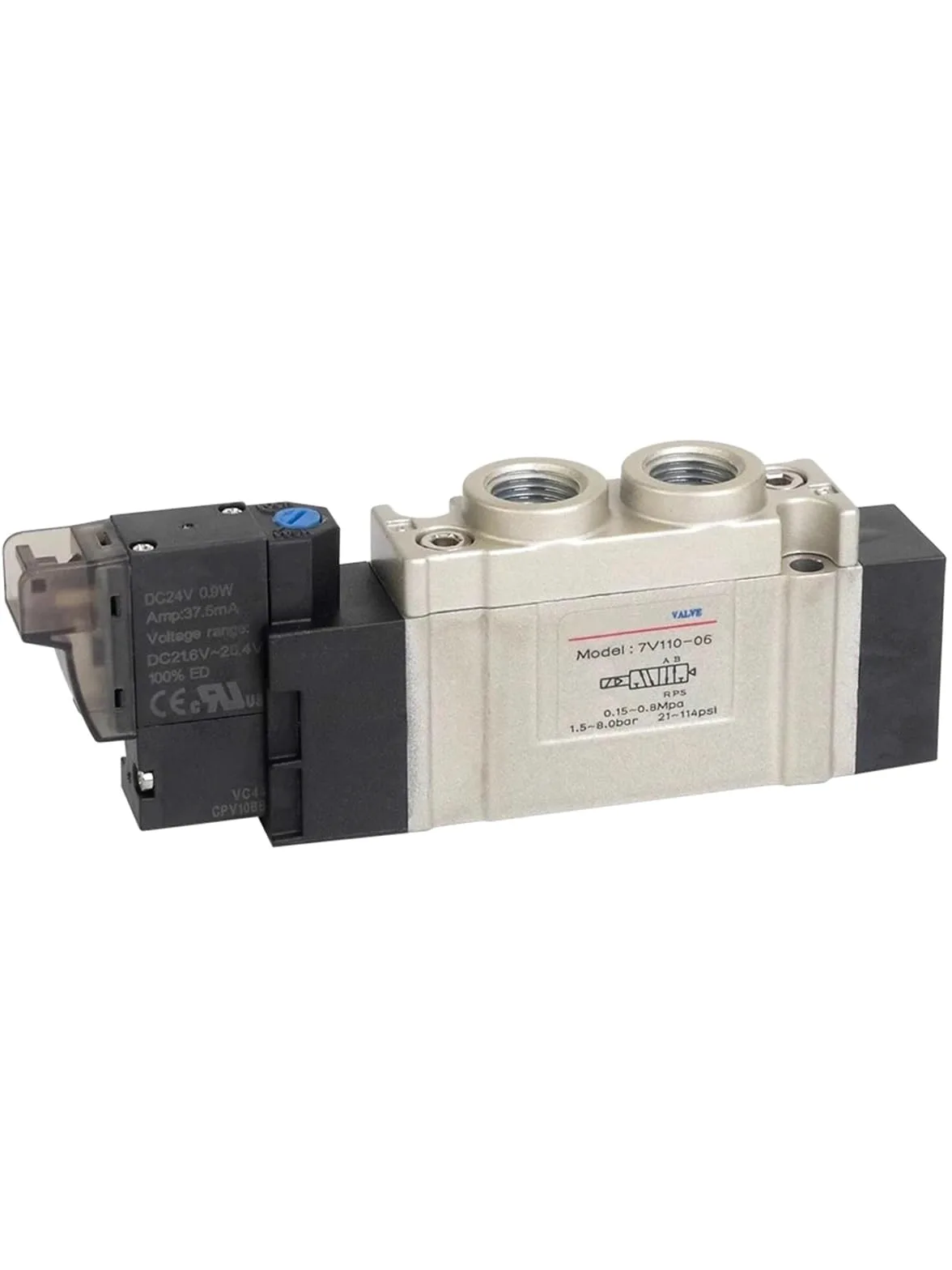 Electroválvula neumática de aleación de aluminio serie 7V (5/2, 5/3 vías) 7V0510 7V110 7V120 7V130(7V11006A200)