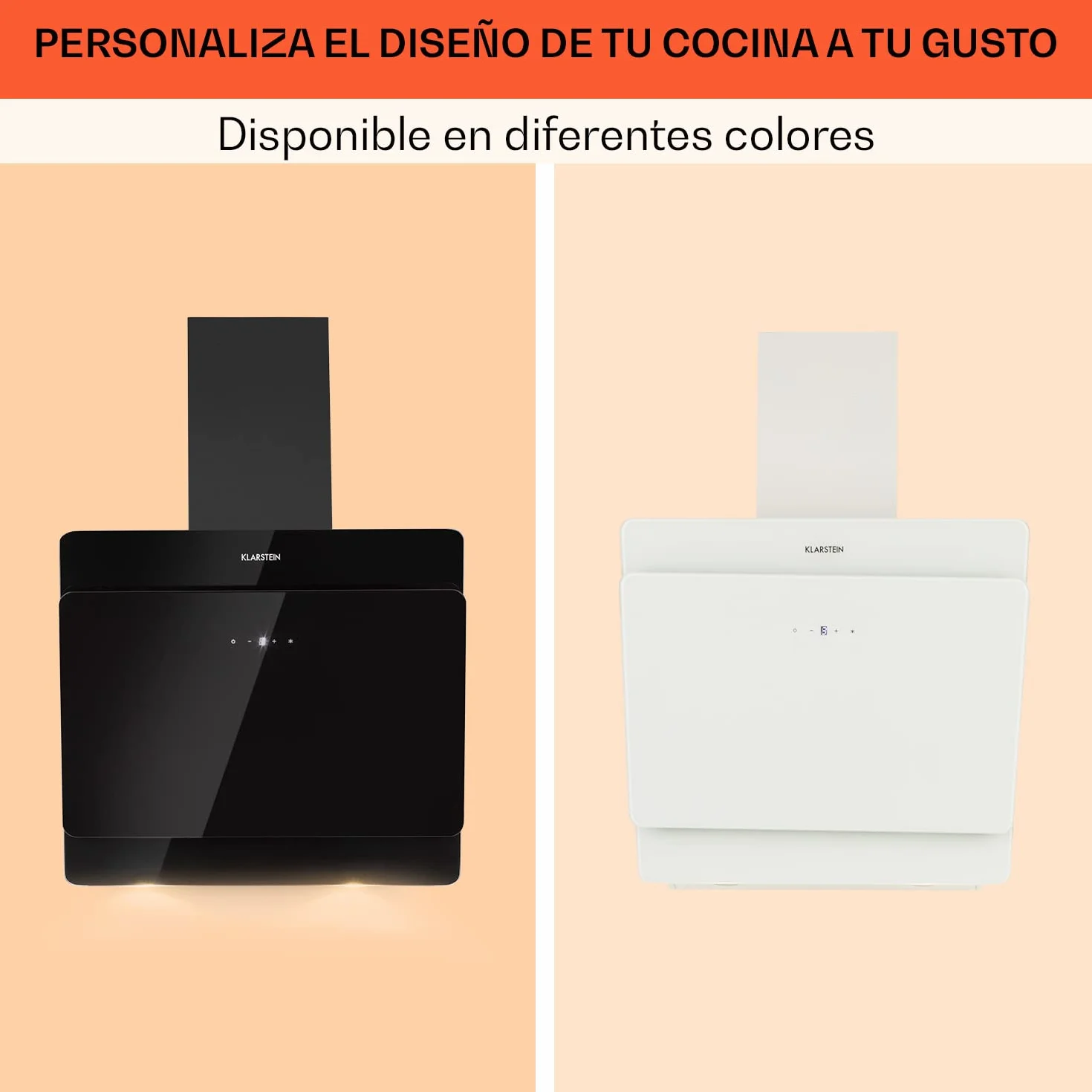 Klarstein Campana Extractora Cocina Pared Filtro Aluminio Antigrasa Lavavajillas 607m³/h LEDs Controles Táctil