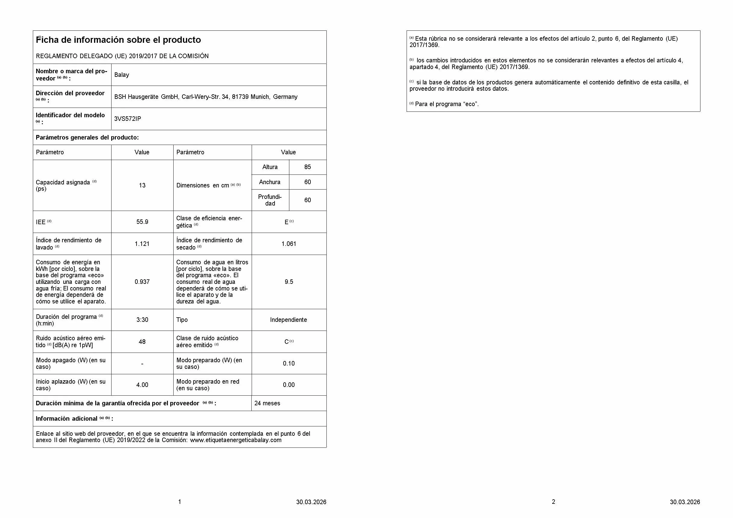 Balay Lavavajillas Libre Instalación 13 Servicios 60 cm Acero Antihuellas 3VS572IP