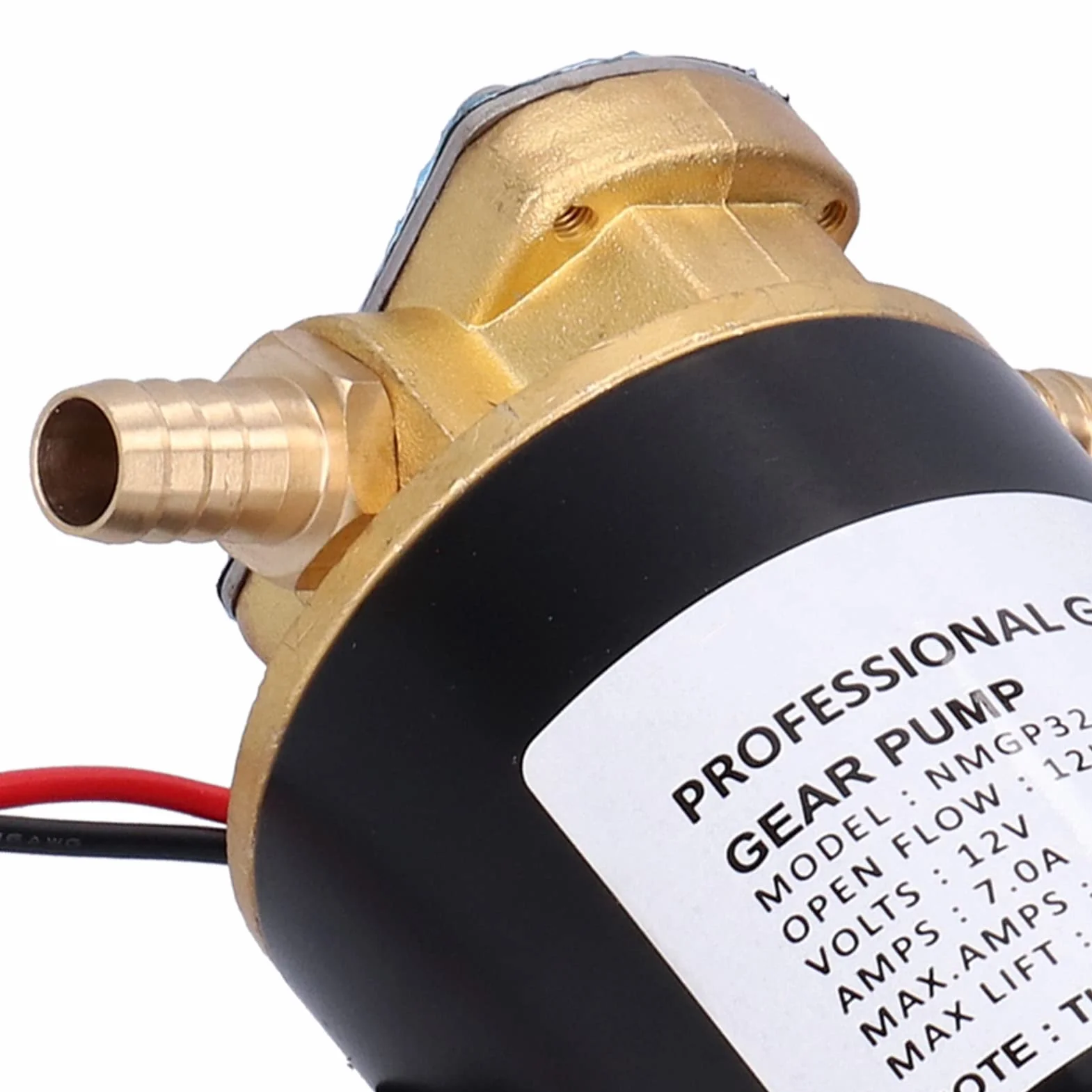 Fydun Bomba de engranajes de impulsor 12V 12LPM Elevación aubante de 9,8 pies para transferencia de agua/combustible/recuperación/aceite