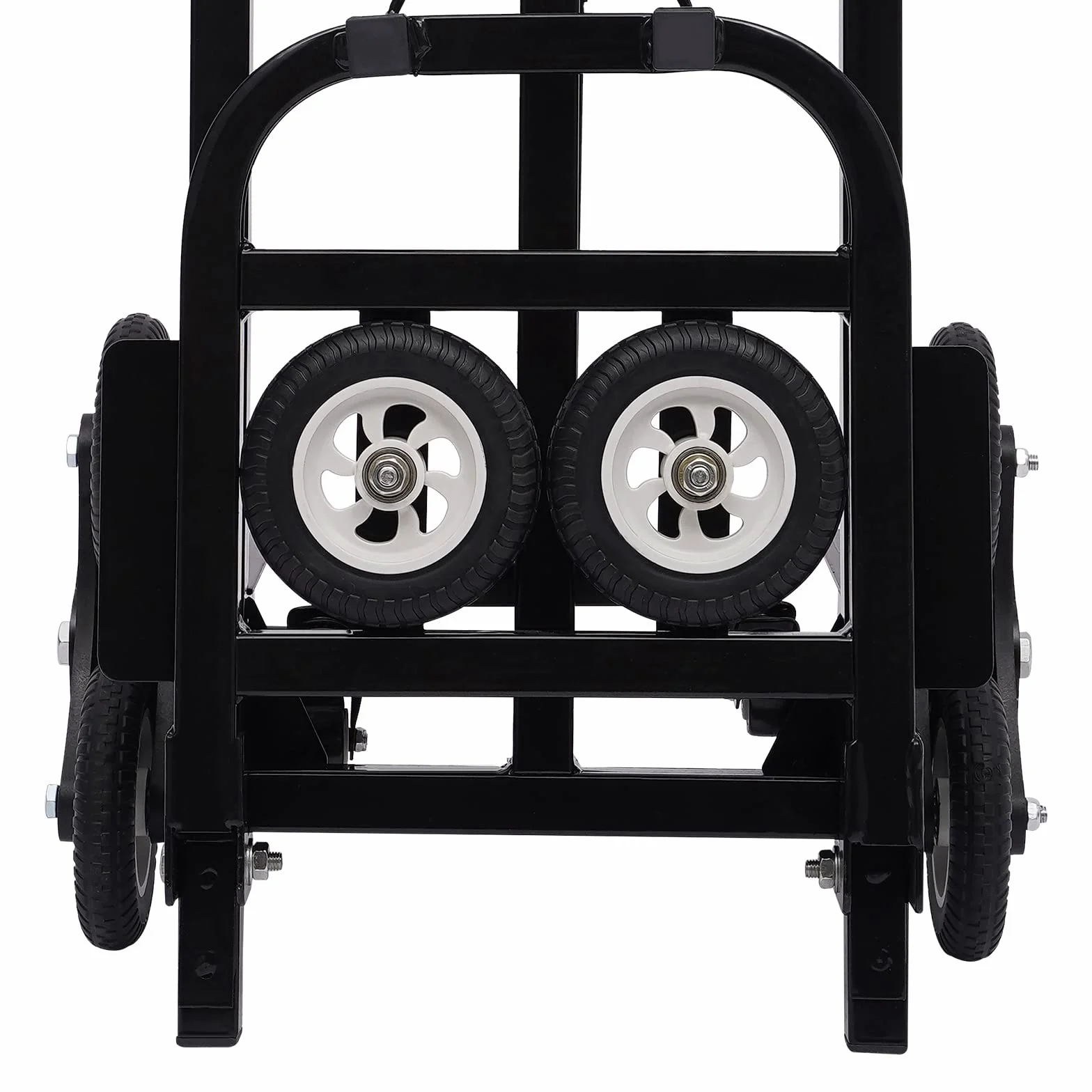 Carretilla de mano plegable para escalones, hasta 150 kg, chasis de tres ruedas, con mango extralargo (longitud ajustable 73-114 cm) para carretilla de transporte