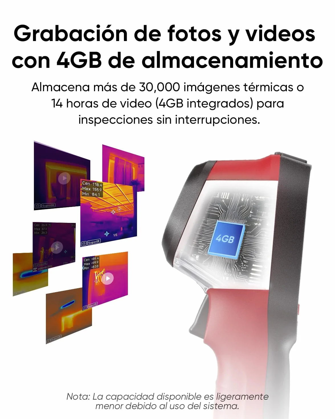 HIKMICRO D01 Cámara Térmica 240x240 SuperScene 96x96 3350mAh 11h Grabación Fotos Video 50° FOV