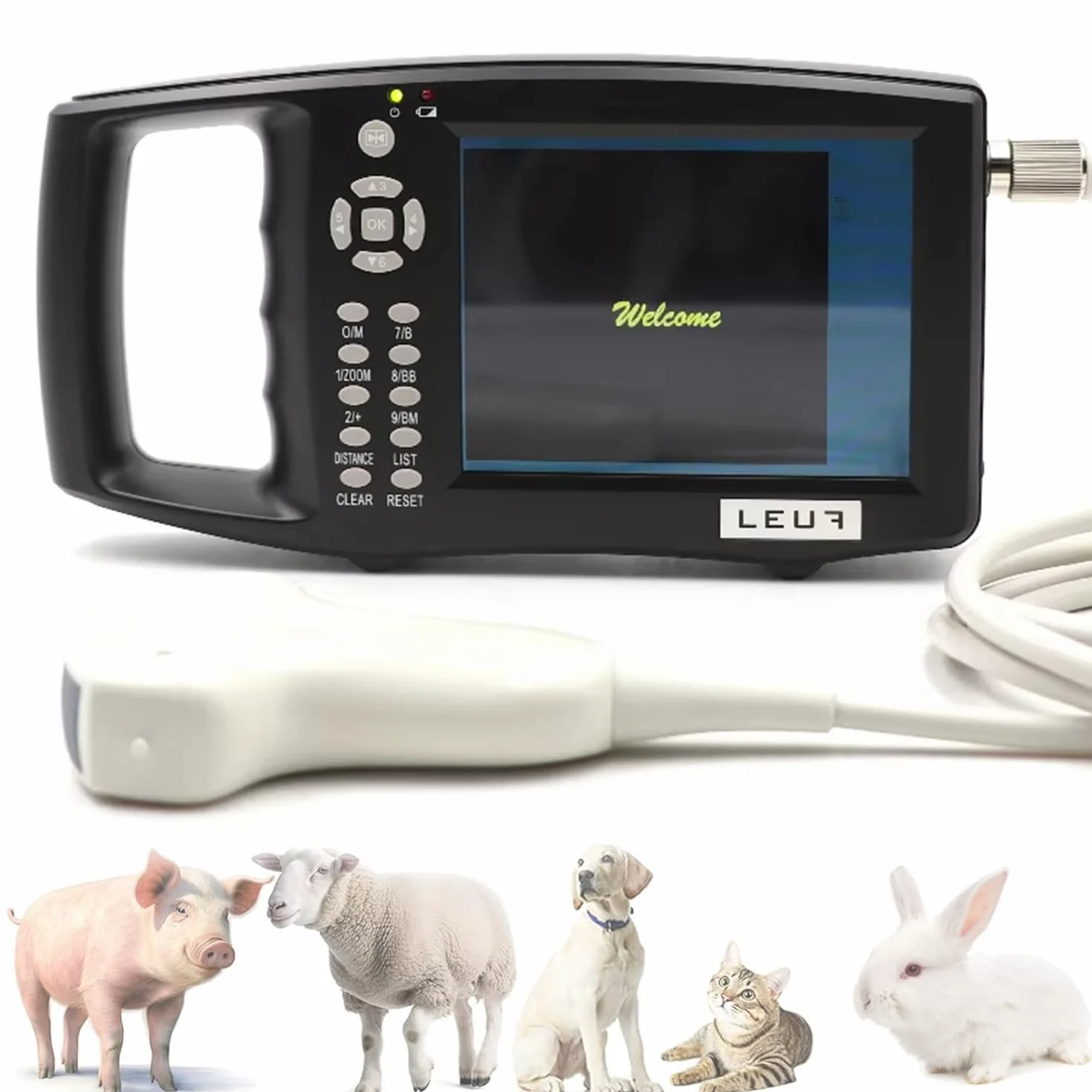 Ecógrafo Veterinario Portátil Con Sonda Microconvexa 3.5 Mhz Y Pantalla Lcd De 5.6 Pulgadas,Para Embarazo En Mascotas,Conejos,Ovejas,Perros,Gatos Y Animales Pequeños