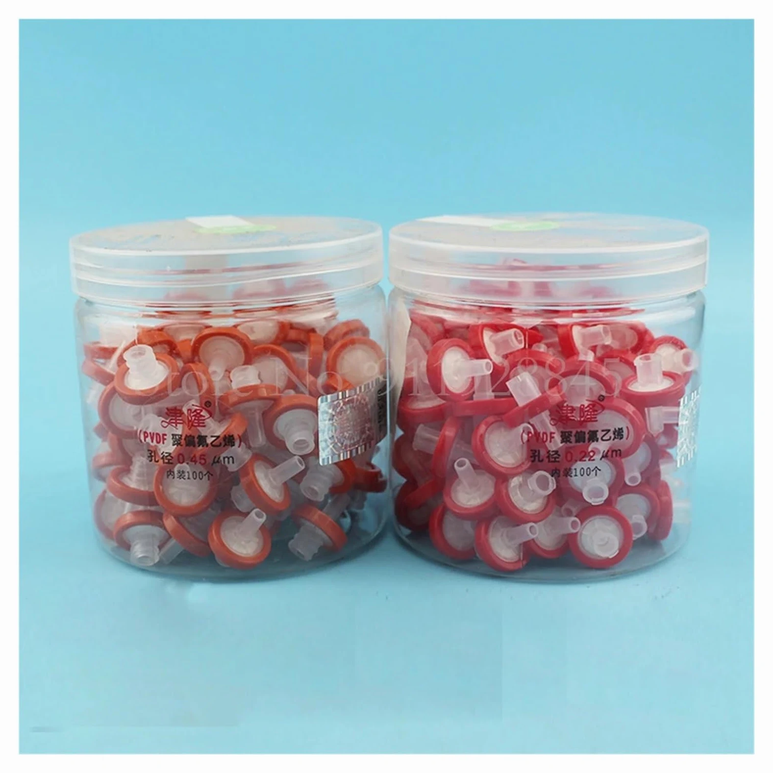 100 Unidades/Caja de Filtro de Aguja desechable de 13 mm/25 mm MCE/Nailon/PTFE, Filtro de jeringa de Membrana Millipore de 0,22/0,45 um, Equipo de Laboratorio(25mm 0.22um PTFE)