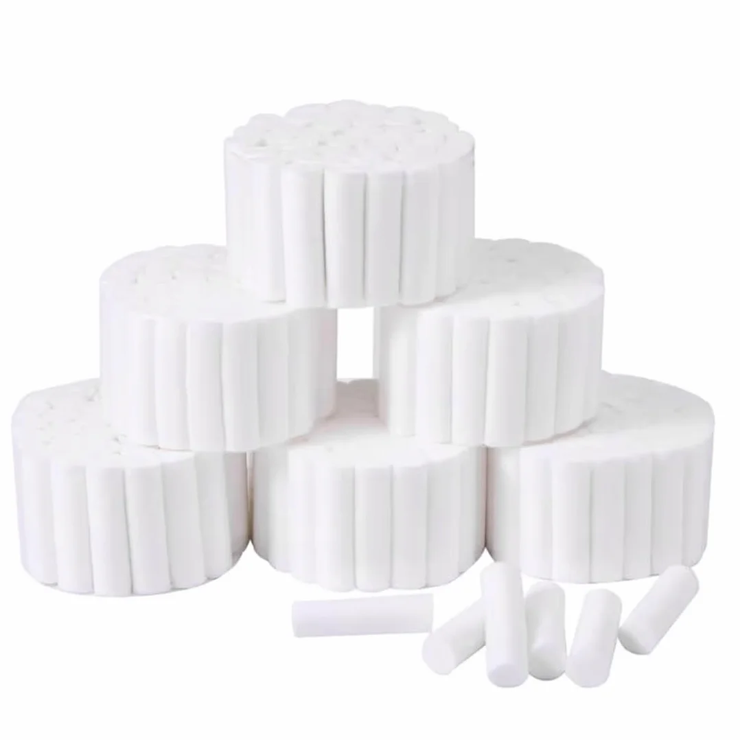 250pcs Rollos de Algodón Dental Rollos de Gasa Dental Almohadillas de Algodón Bola de Enrollada Tapones Nasales para Sangrar La Nariz Los Dientes Y La Boca