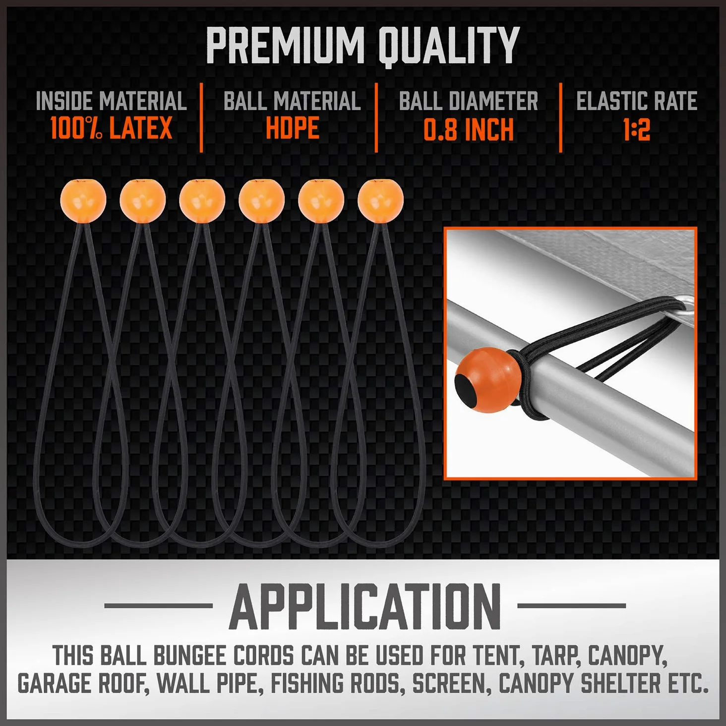 Horusdy 24 Piezas Bungee Cords, Cuerda Elástica, Tarro Surtido