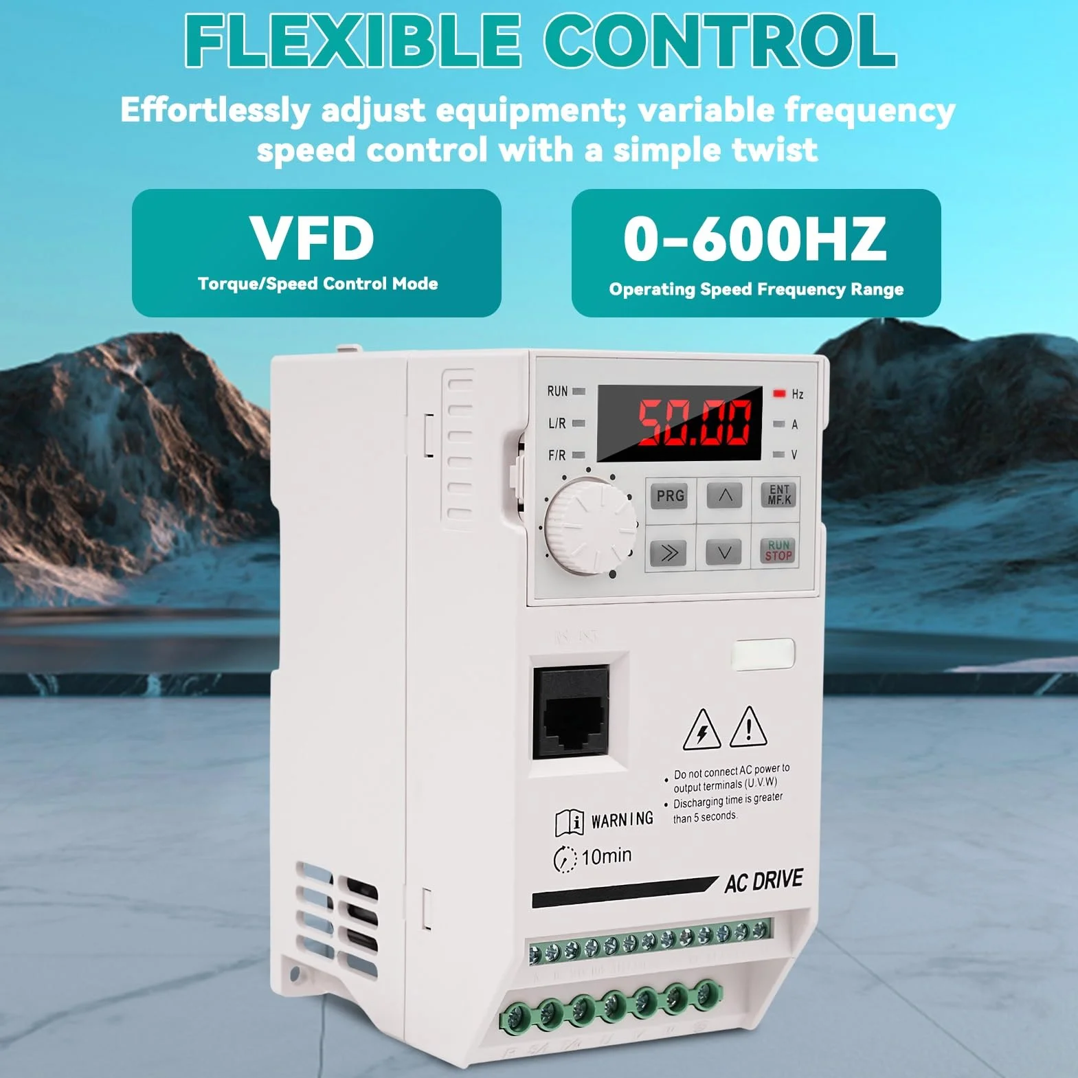 Variador de Frecuencia Monofasico Convertidor de Frecuencia VFD Entrada Monofásica 220V Salida Trifásica 380V Regulador de Velocidad para Motor de 2.2 kW