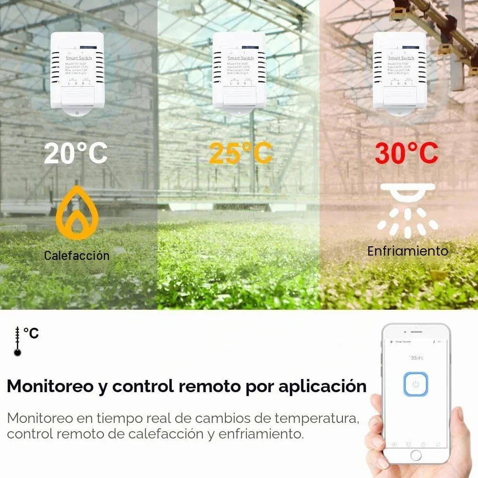 Zigbee Controlador de Sensor de Temperatura con Sonda Impermeable, Control Remoto Tuya App 16 A Smart Switch