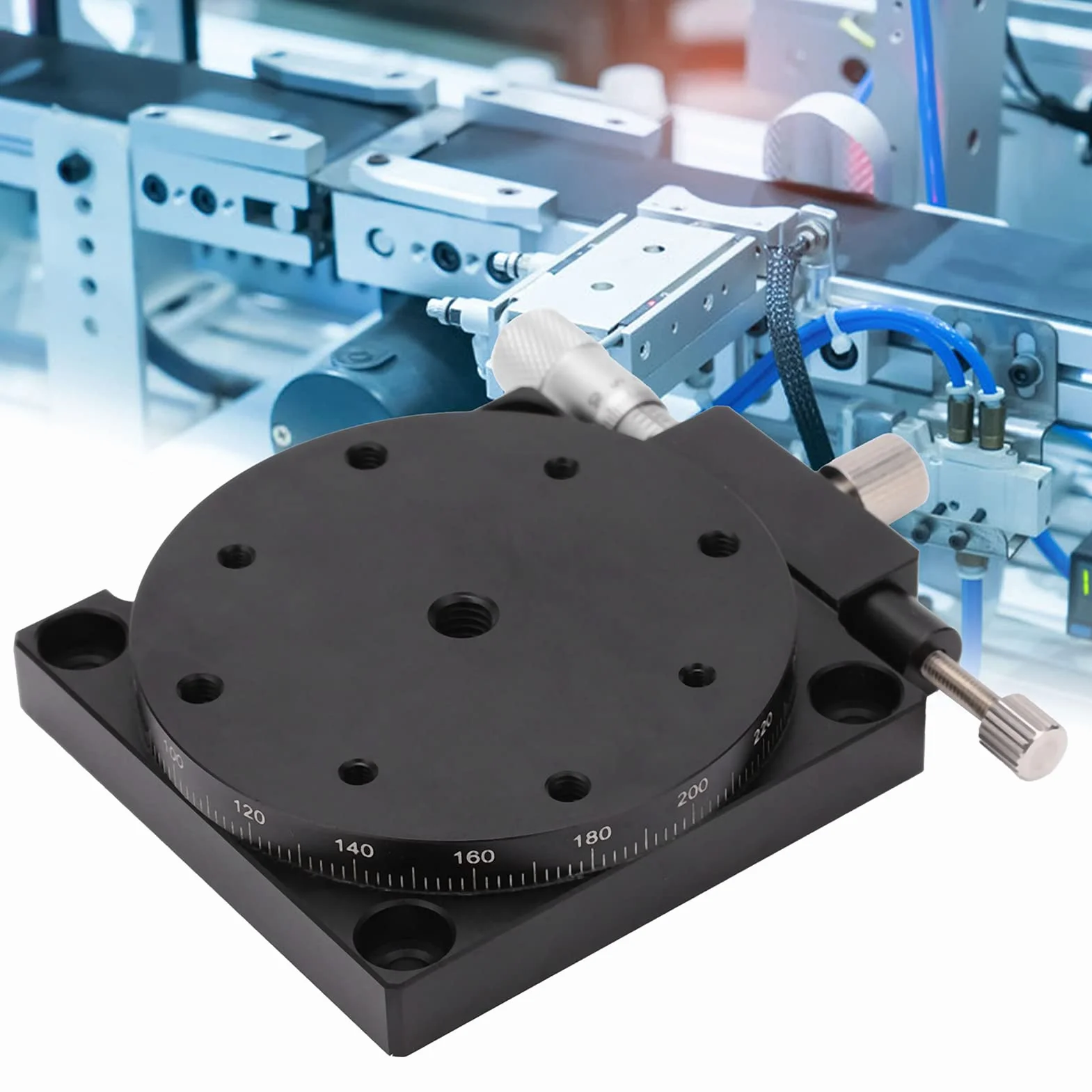 Plataforma de desplazamiento manual Los ejes R Rotación Etapa lineal de 360 ​​° Tabla 60 mm RS60 L Tuning Fine Sliding Etapa óptica