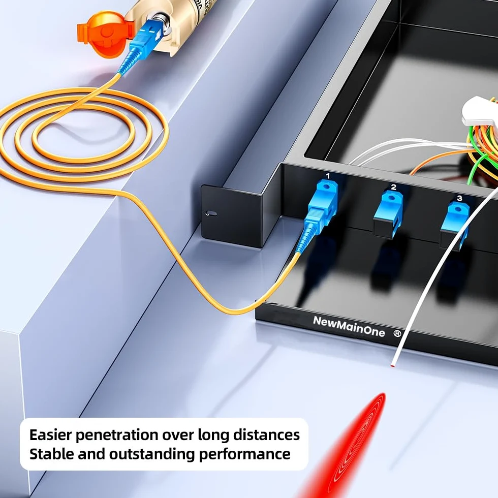 Localizador visual de fallos de 100 mW, medidor de cable de fibra óptica de 100 a 120 km, probador de fuente de luz roja VFL