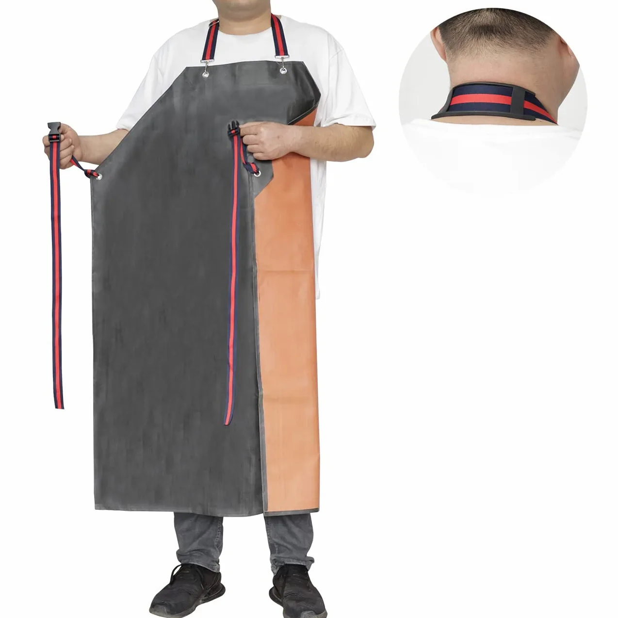 Delantal de goma gruesa, delantales profesionales resistentes al aceite químico impermeable para lavavajillas, aseo de perros, carnicero, trabajo de laboratorio