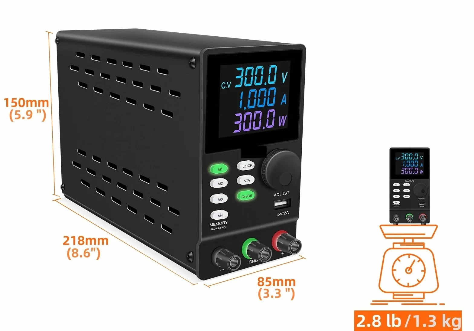 Fuente de Alimentación, Fuente De Alimentación De Banco De Laboratorio Regulada, Programable Y Ajustable Con Almacenamiento De Memoria De Software RS-232 For PC(SPPS-3001D-232)