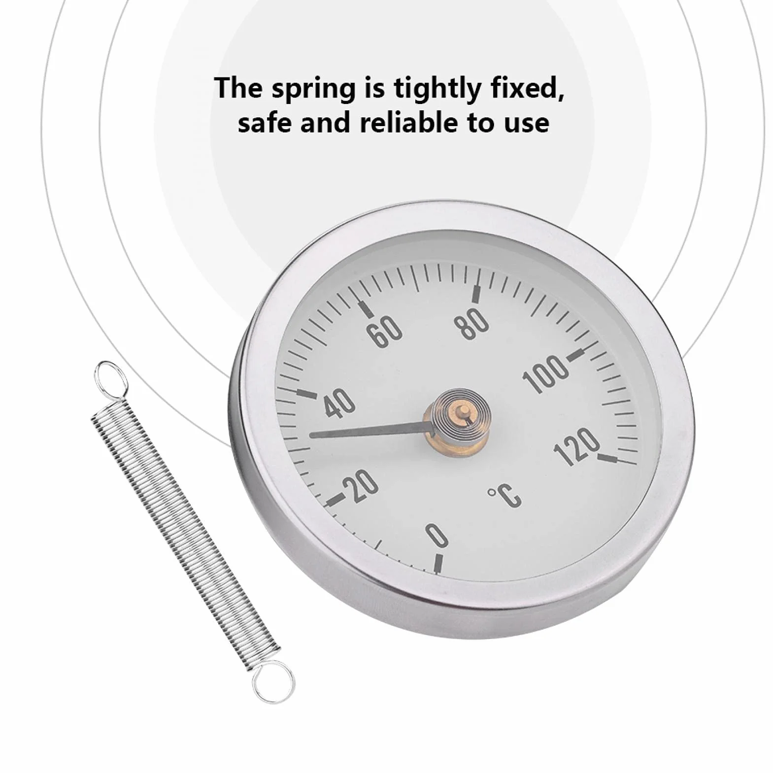 Termómetro Bimetálico 63 mm IP55 Impermeable a Prueba de Polvo para Tubería