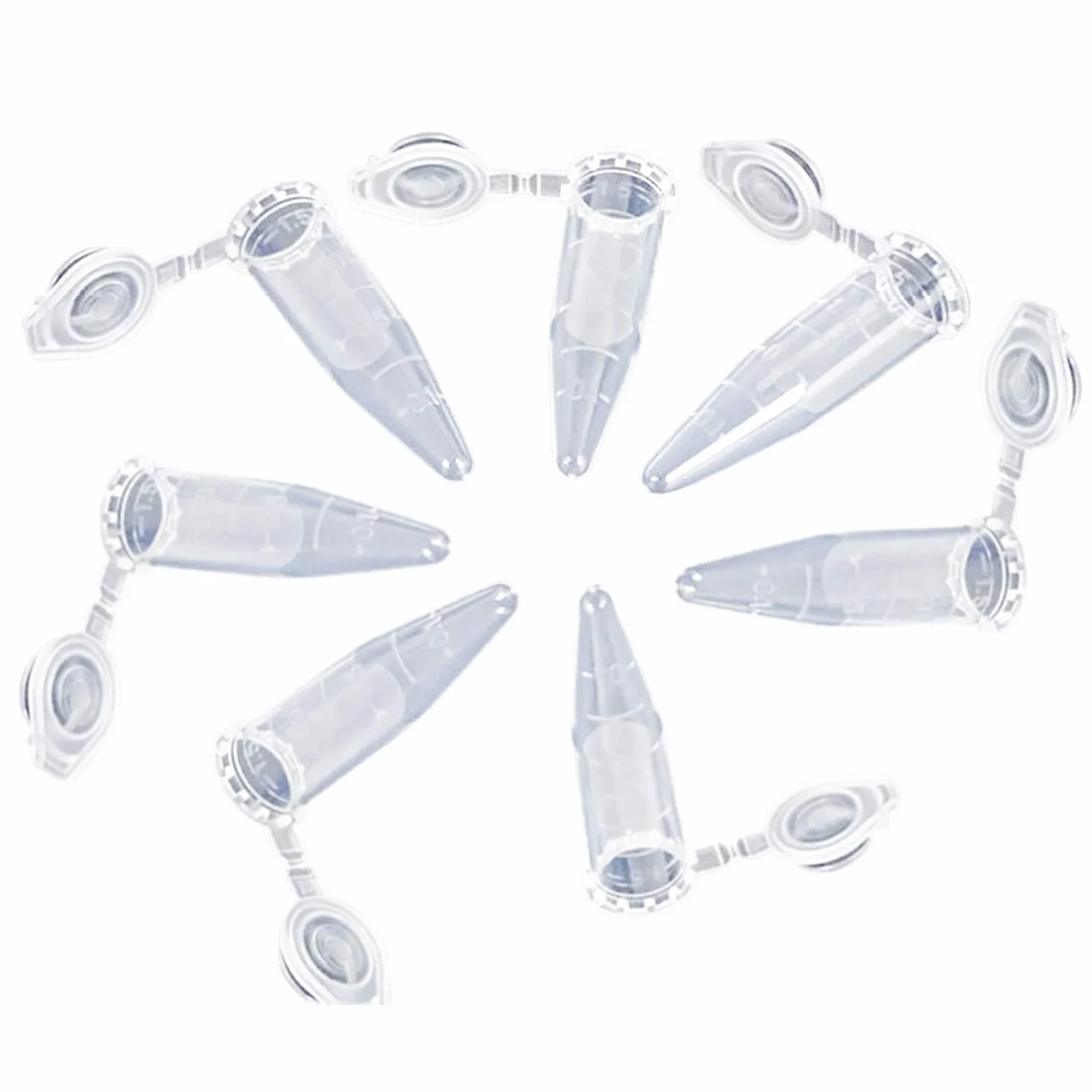 MUHWA Tubos de Microcentrífuga 1,5 ml 500 Piezas Polipropileno Graduado con Tapa a Presión Transparentes