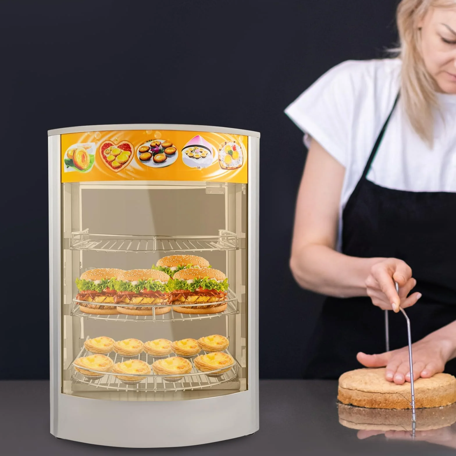 Armario de calor cocina comercial 800 W 3 niveles 30-85 ℃