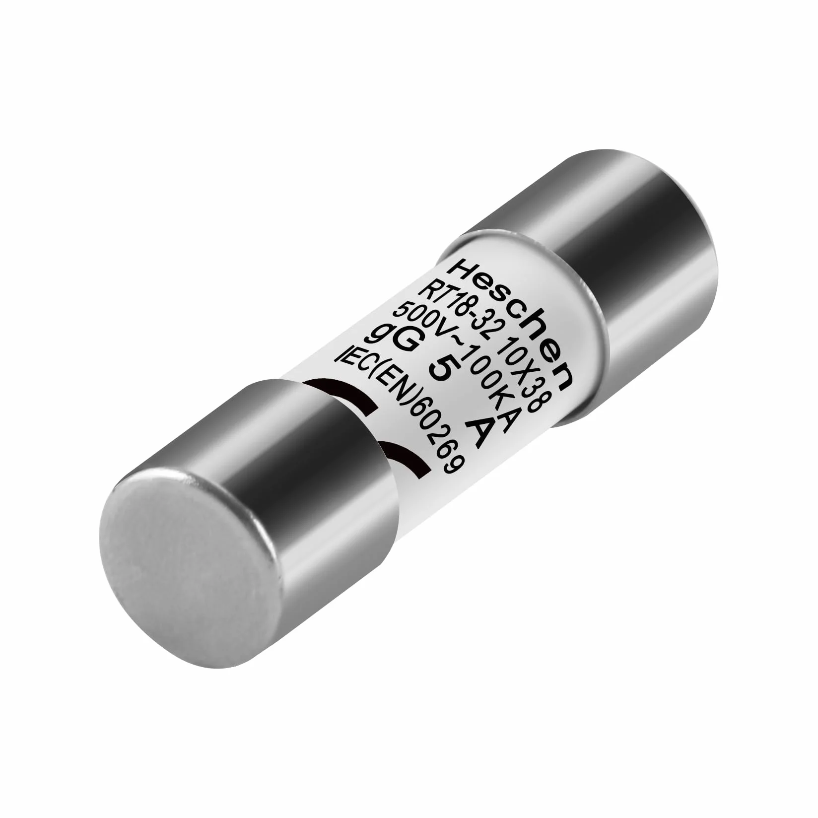 Heschen Tubo cilíndrico de cerámica RT18-32 10x38mm 5A 500V CE 20 unidades