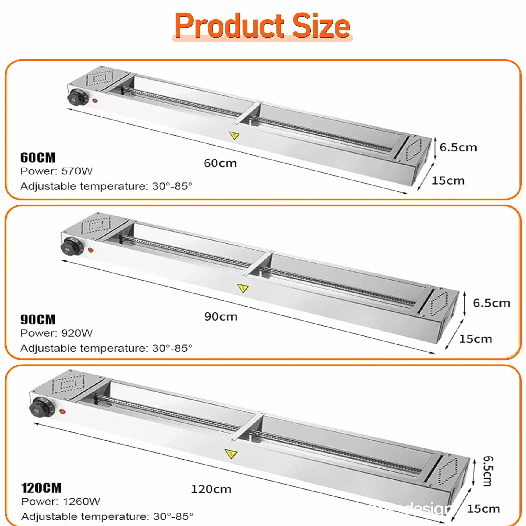 Lámpara de Calor de Alimentos Suspensión, Lamparas de Calor Hosteleria Acero Inoxidable, Lámpara de Aimentos Comerciales para Cocina, Buffets y Hoteles, Temperatura Ajustable (1PC, 120CM)