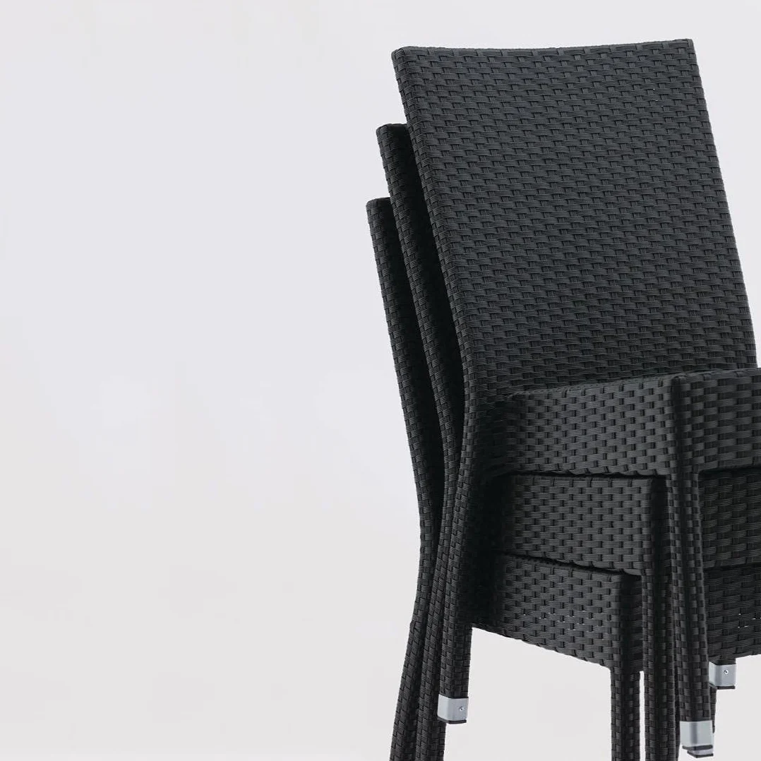 Bolero cf159 Mimbre Laterales Silla, carbón (Pack de 4)
