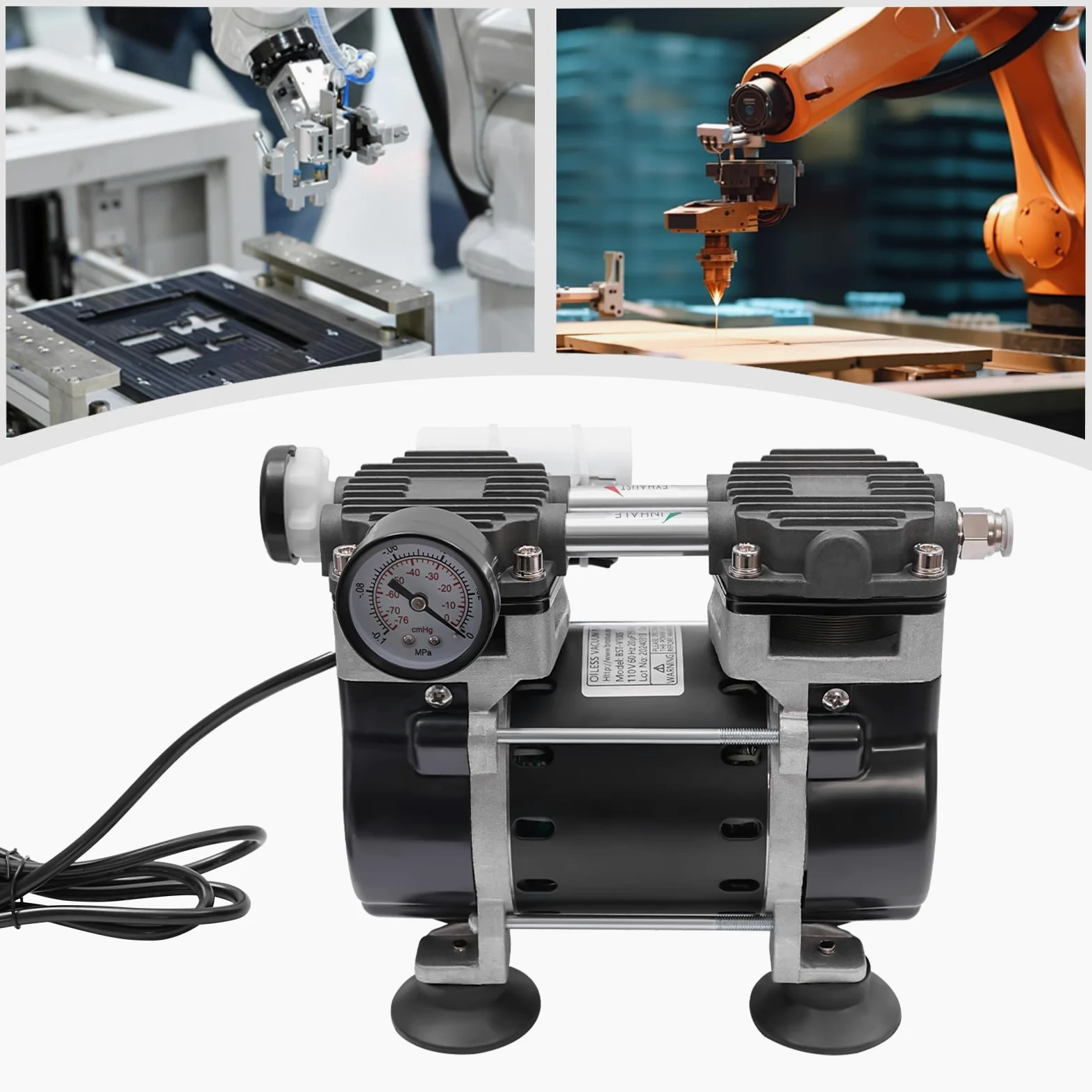 Bomba de vacío, bomba de vacío sin aceite, bomba de vacío industrial para laboratorios, equipos cosméticos, moldeo al vacío, plásticos, prensas hidráulicas