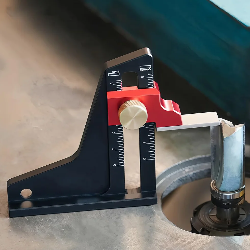 Medidor de Altura Profundidad Aleación Aluminio Escala Doble 0-50mm para Carpintería