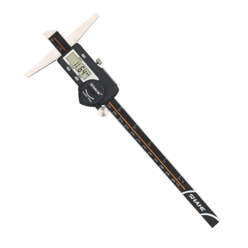 WJJ hsj Calibrador de Alta precisión electrónica Digital Profundidad de visualización medidor de Profundidad Vernier de Profundidad de sondeo Rango: 0-200mm Preciso