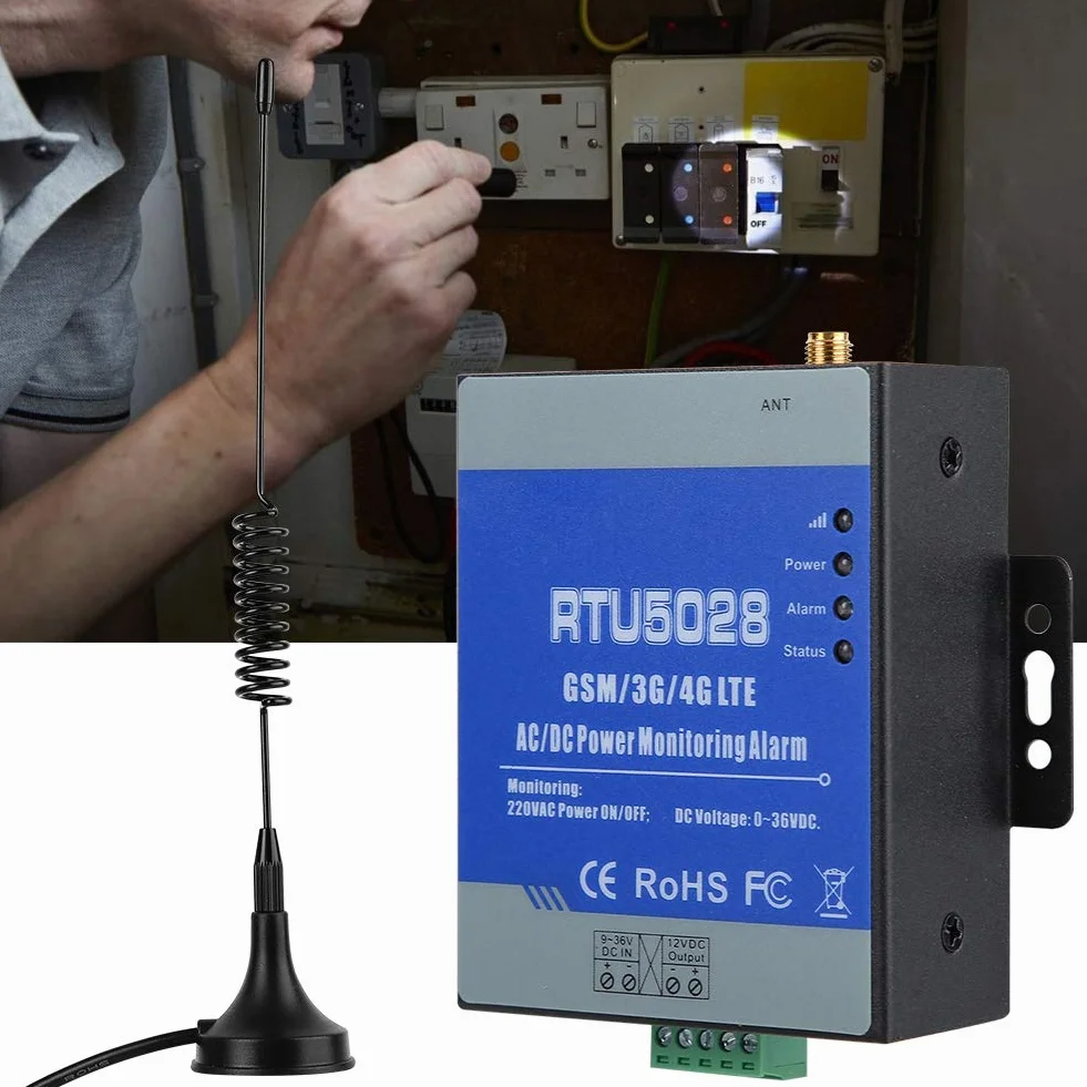 Sistema de Alarma gsm RTU5028 gsm Monitoreo del Estado del Voltaje de energía para fallas de energía/Alerta de Alarma de recuperación(Enchufe estándar Europeo)