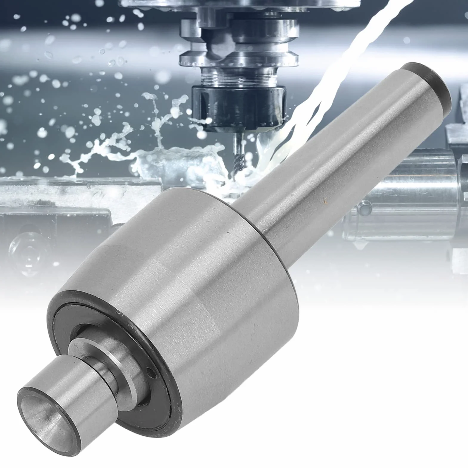 Conjunto Centro Vivo Torno CNC, Cono Morse Giratorio Acero Alto Carbono, Precisión 0.0006, 7 Puntas Intercambiables 2000 RPM, para Máquinas CNC Industriales