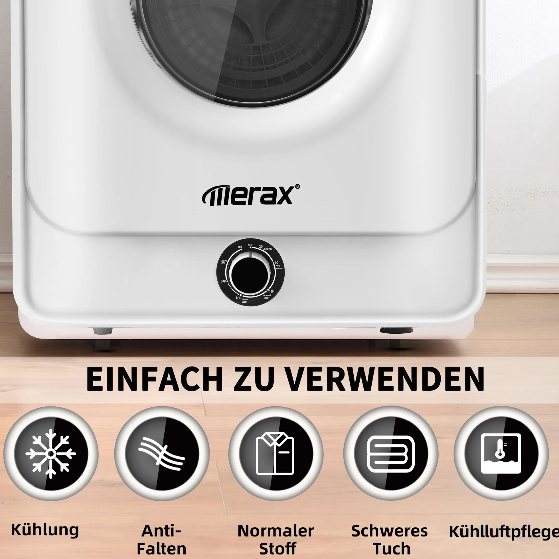 Merax Secadora de Aire 3 kg 830 W 5 Programas Montaje en Pared Blanco