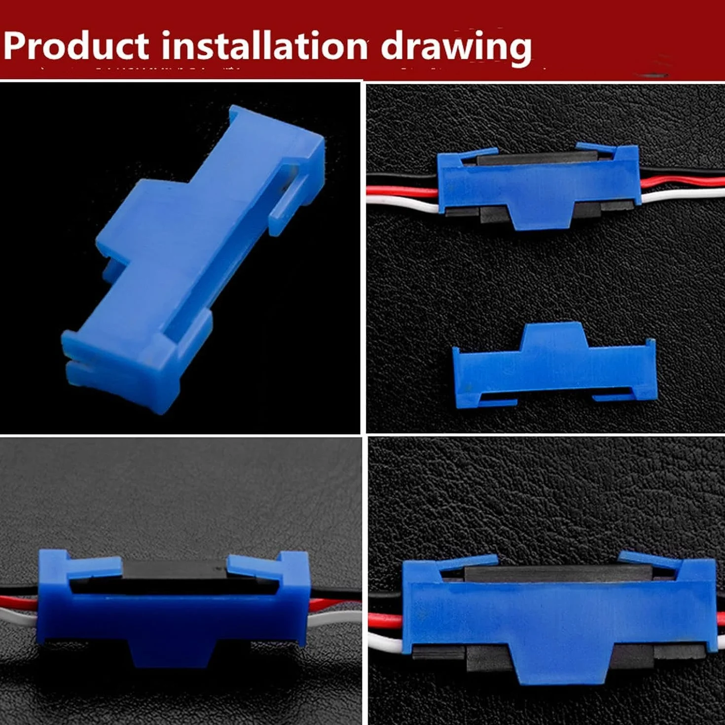 40 Piezas Servo Cable de Extensión Hebilla Lateral Clip Azul para RC Avión Helicóptero + 12 Piezas Cable Y Divisor