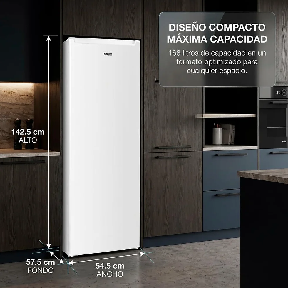 Svan Congelador Vertical Blanco 200L Dual Cooling 4 Estrellas OCV14355EW00