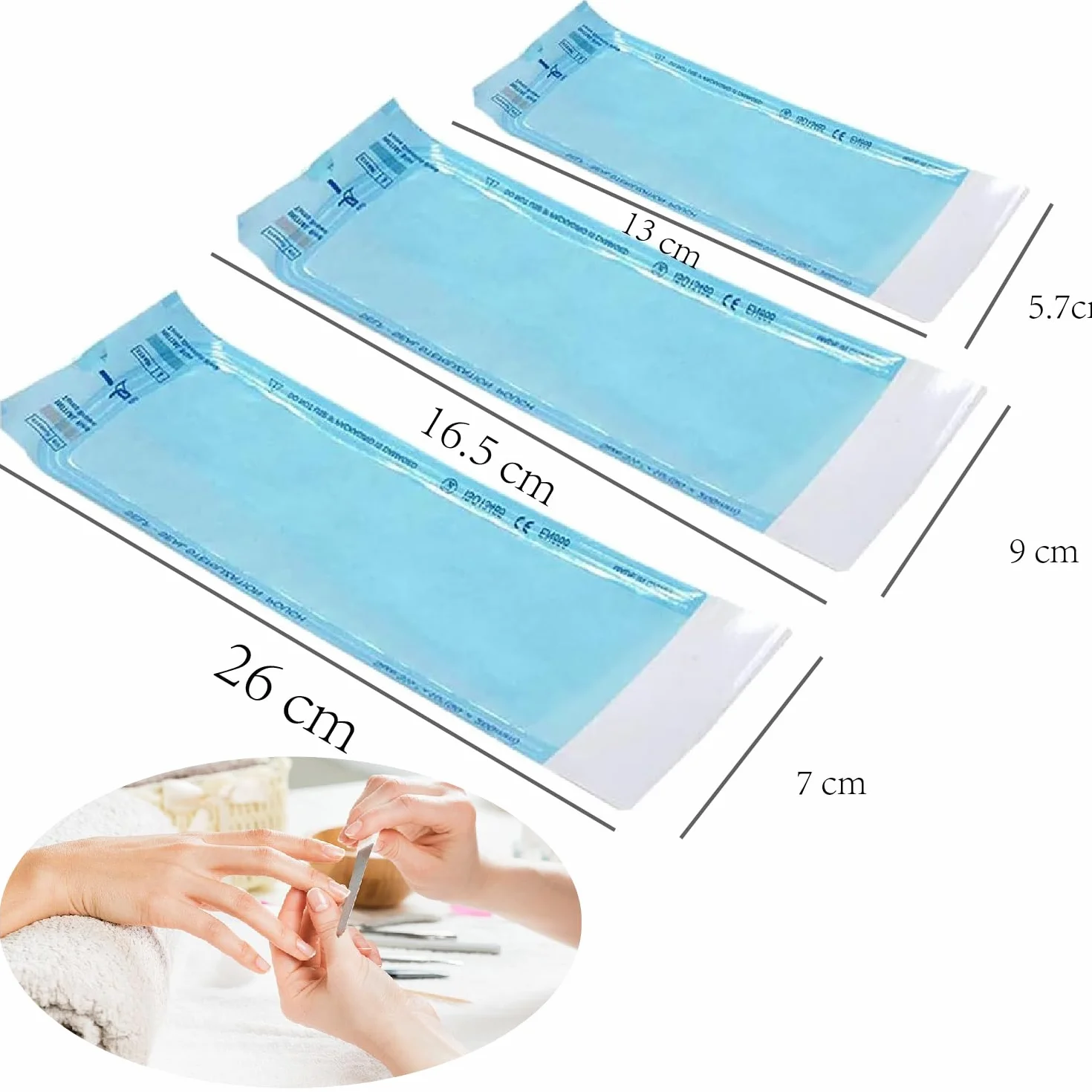 Bolsas de Esterilización Autosellantes PVC, 150 Unidades para Autoclave