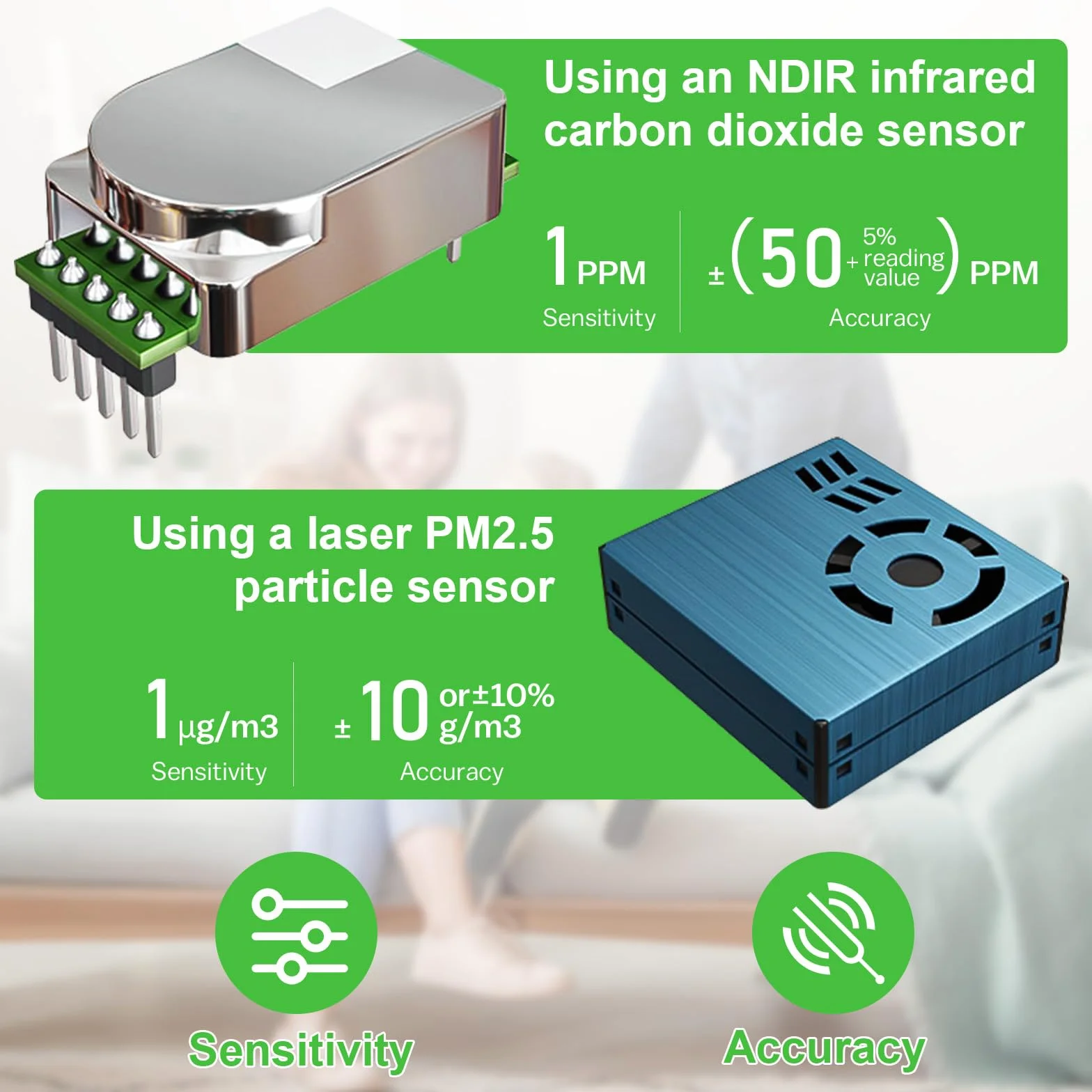 Detector de Calidad del Aire 10 en 1, Monitor de Calidad del Aire WiFi NDIR con AQI/CO2/PM1.0/PM2.5/PM10/HCHO/TVOC, Temperatura y Humedad, Detector de Formaldehído Portátil con APP Inteligente para
