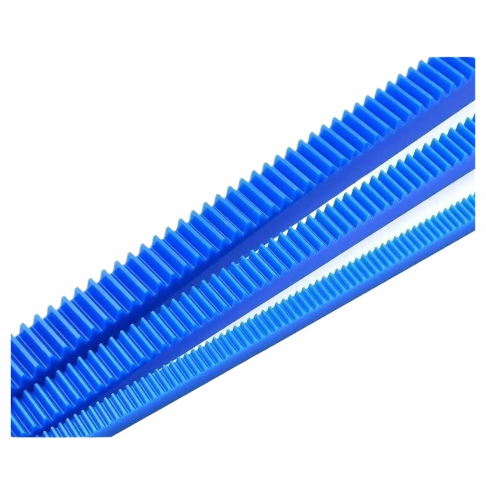 Cremallera de plástico azul Xuro 0,5-2 módulos, dientes rectos 300-500 mm
