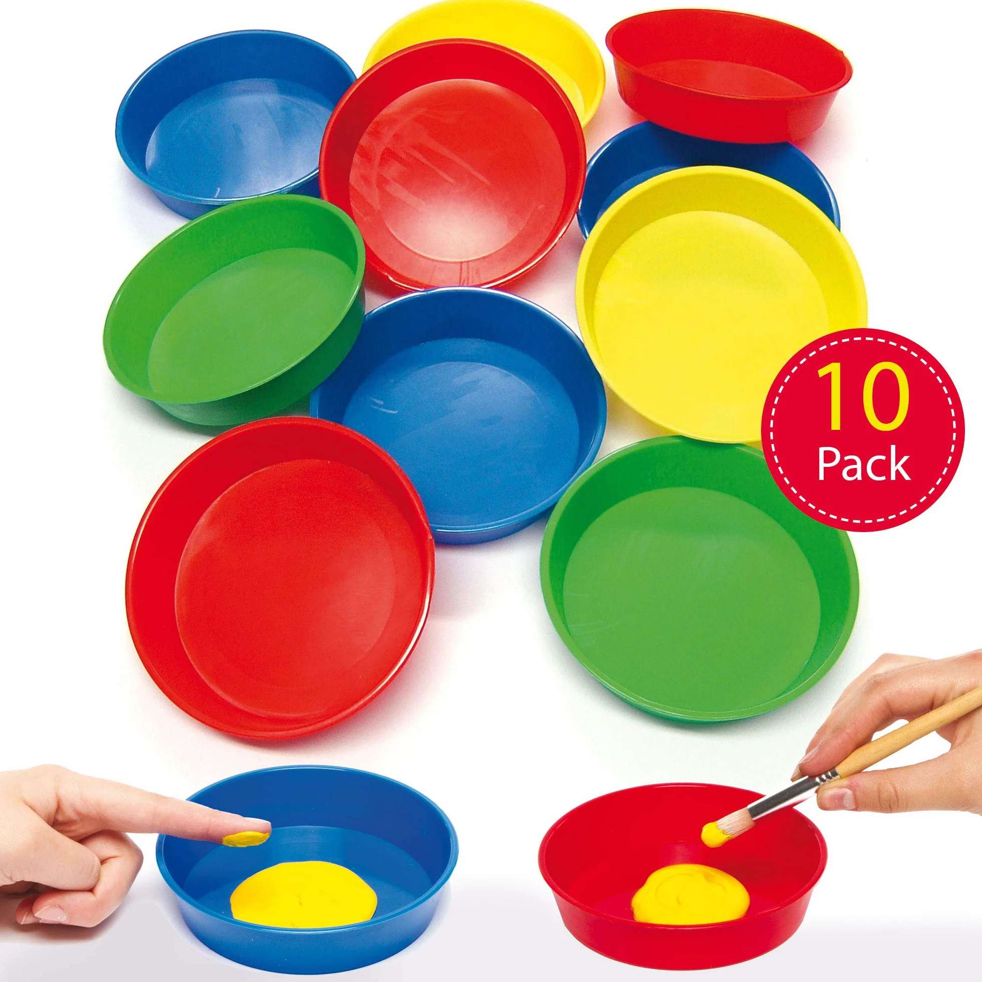 Baker Ross Paletas Plástica Pintura de Dedos Manualidades Infantiles Paquete de 10 Multicolor